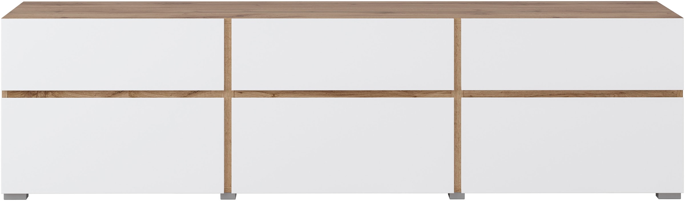 INOSIGN Lowboard »Cross, moderne grifflose TV-Kommode,3 Klappen/3 Schubkästen«, Breite 180 cm, TV-Schrank mit viel Stauraum, TV-Board