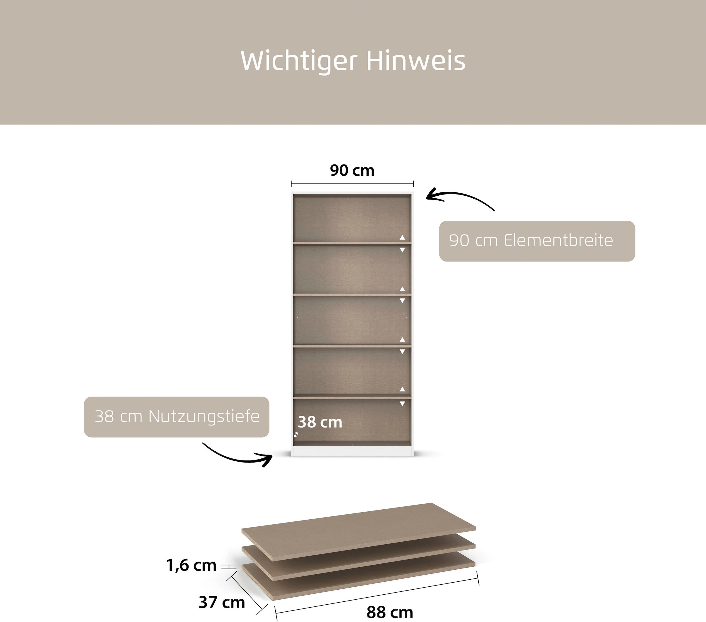 rauch Einlegeboden »Zubehör für Schränke der Serie MINOSA Schranktiefe 41 bzw. 48 cm« 2er-Set Breite 88 cm, Tiefe 37 cm