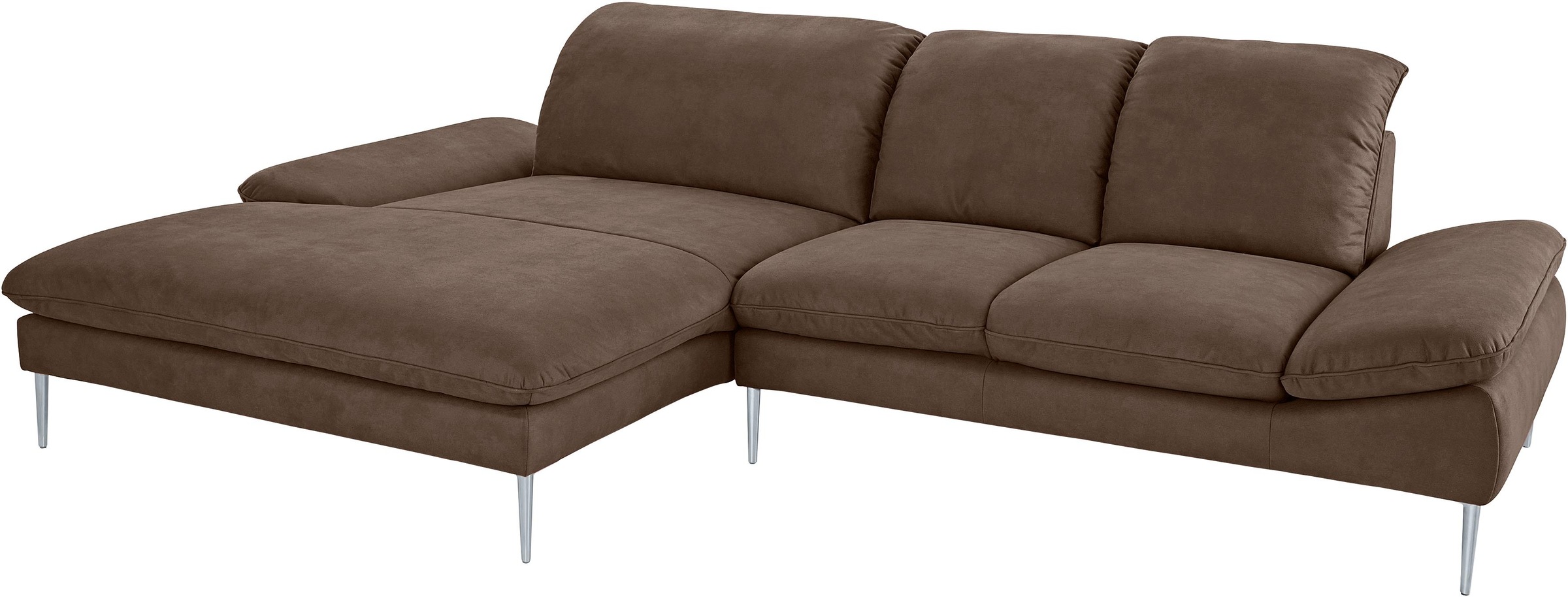 W.SCHILLIG Ecksofa »enjoy&MORE, Designsofa, elegant und bequem, L-Form«, mit Sitztiefenverstellung, Füße silber matt, Breite 310 cm