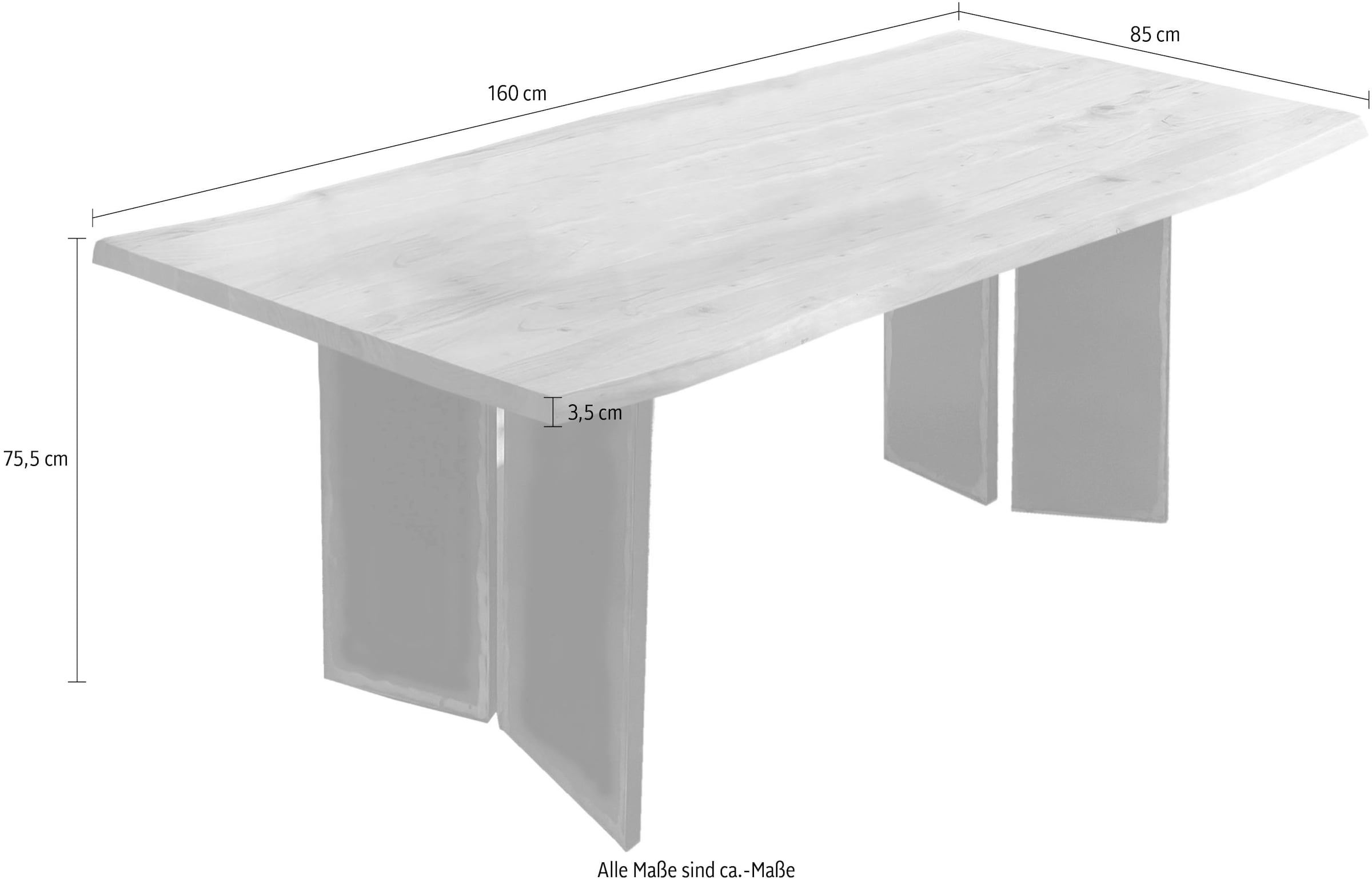 SIT Baumkantentisch 1 Stk. tlg. gebeizt, lackiert und gewachst