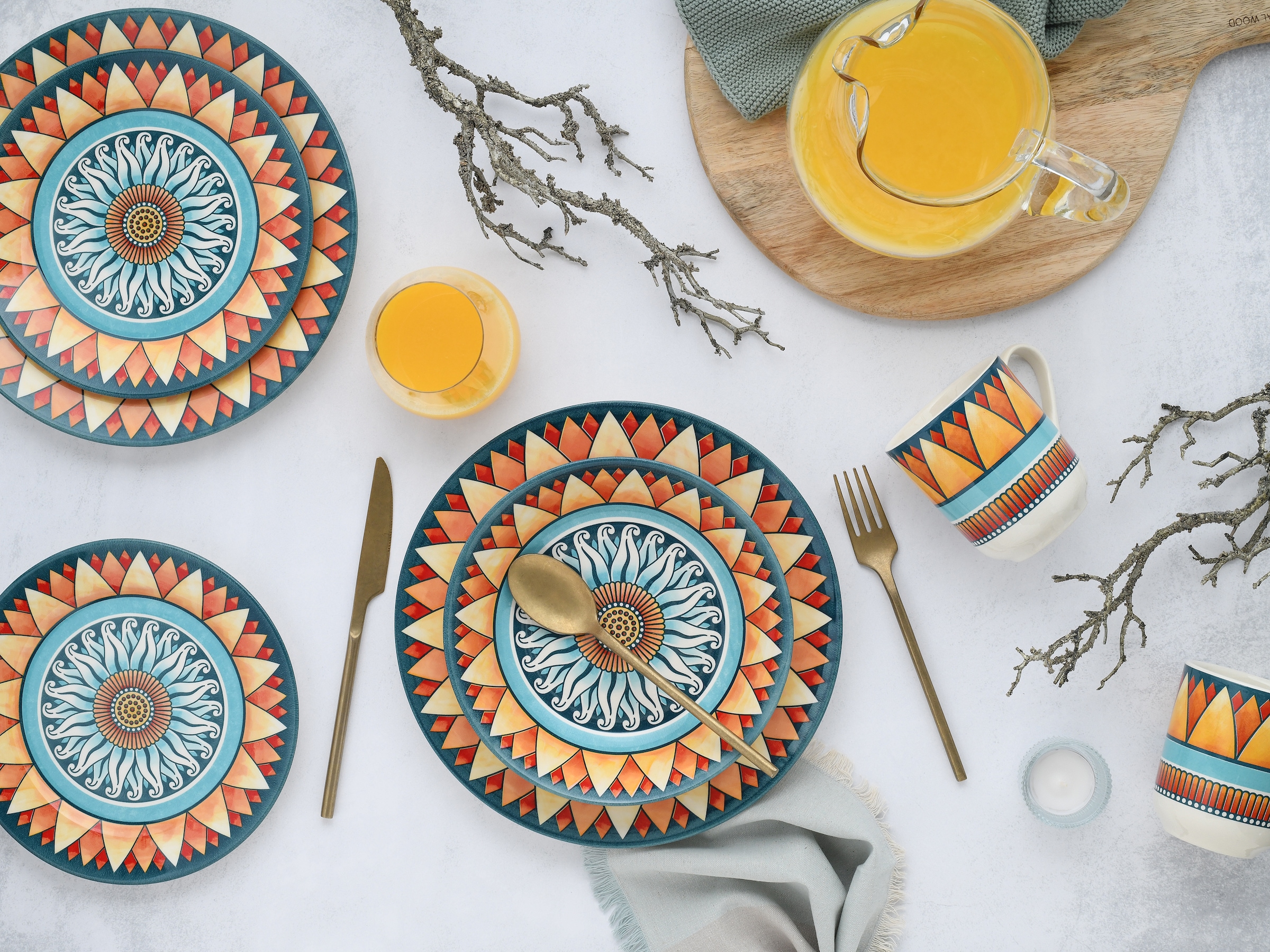 CreaTable Kombiservice »Soleil«, (Set, 16 tlg.), Sonnenmotiv