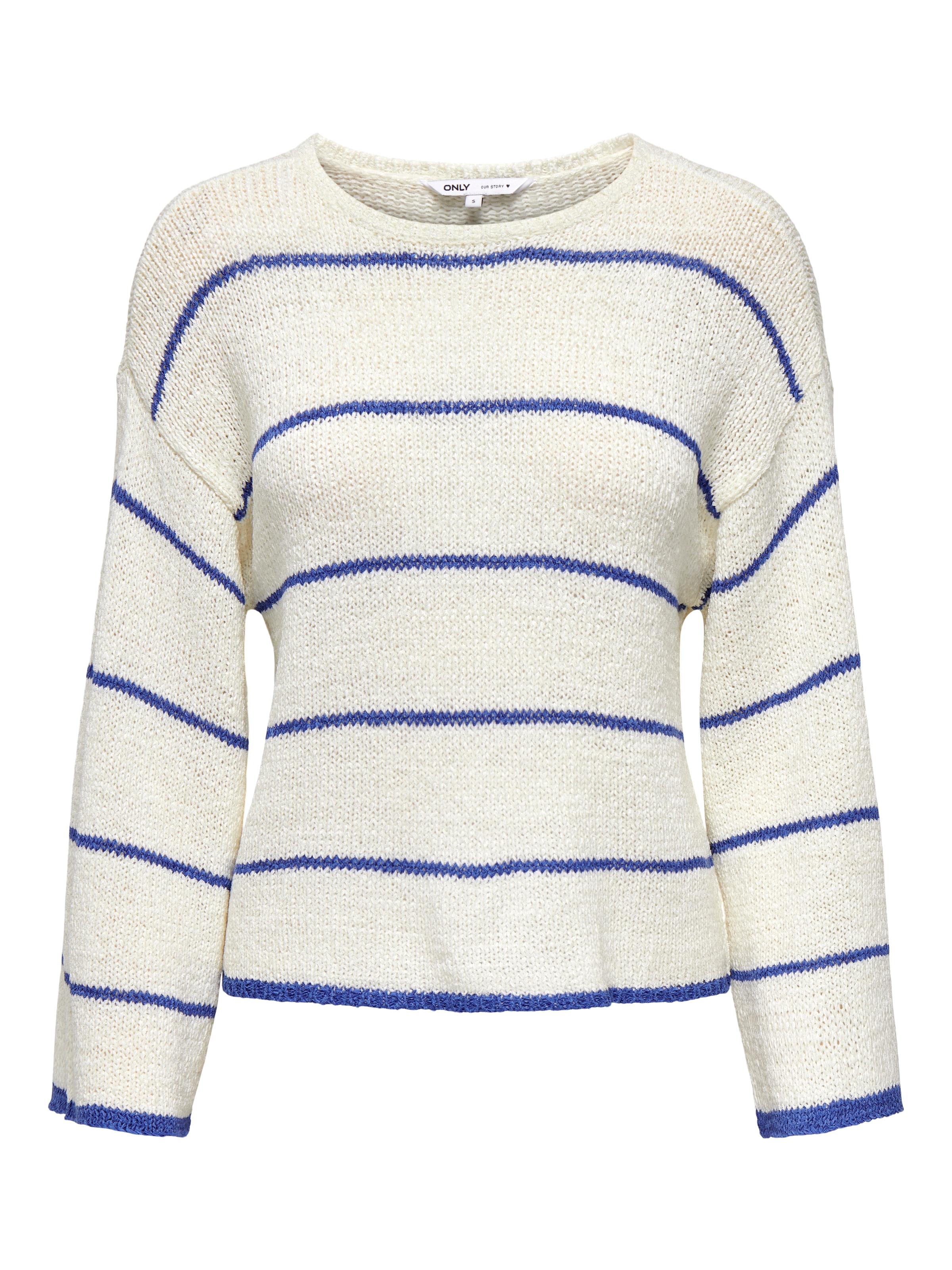 ONLY Rundhalspullover »ONLGEENA 7/8 STRIPE O-NECK KNT NCA«