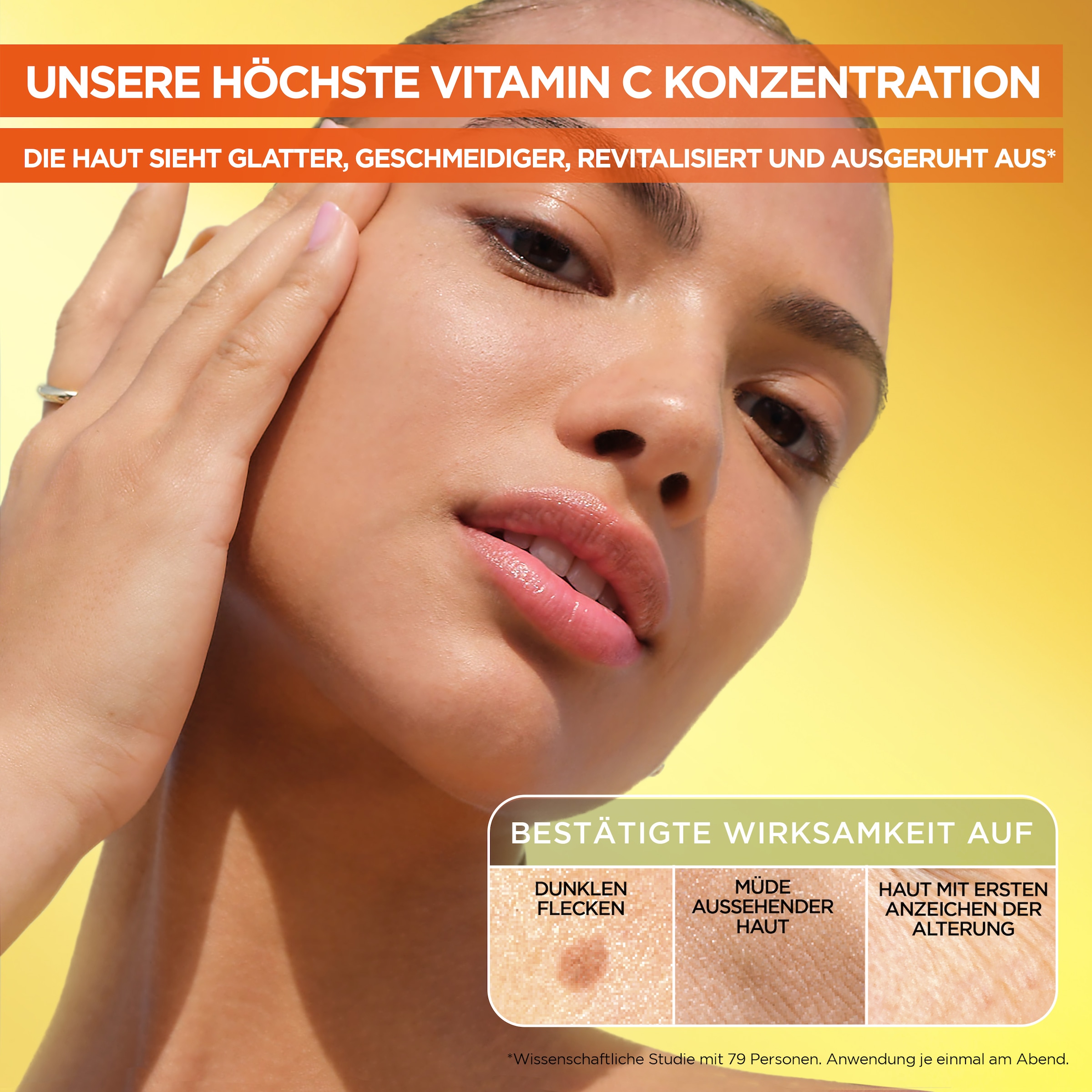 GARNIER Gesichtsserum »VITAMIN C GLOW BOOSTER NACHTSERUM« mit Hyaluronsäure