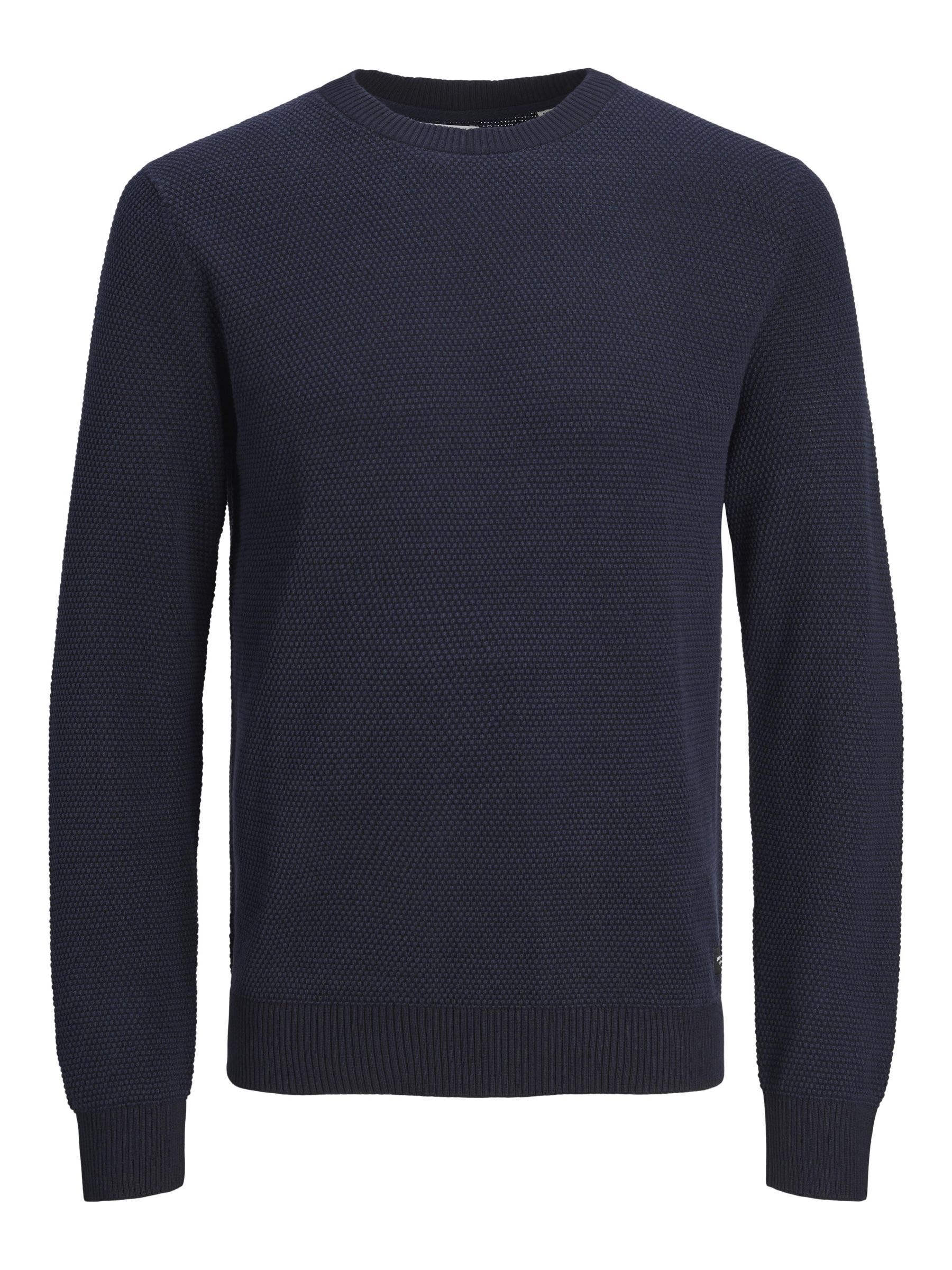 Jack & Jones Rundhalspullover »JJEGLOBE KNIT CREW NECK NOOS«, in Strick Optik