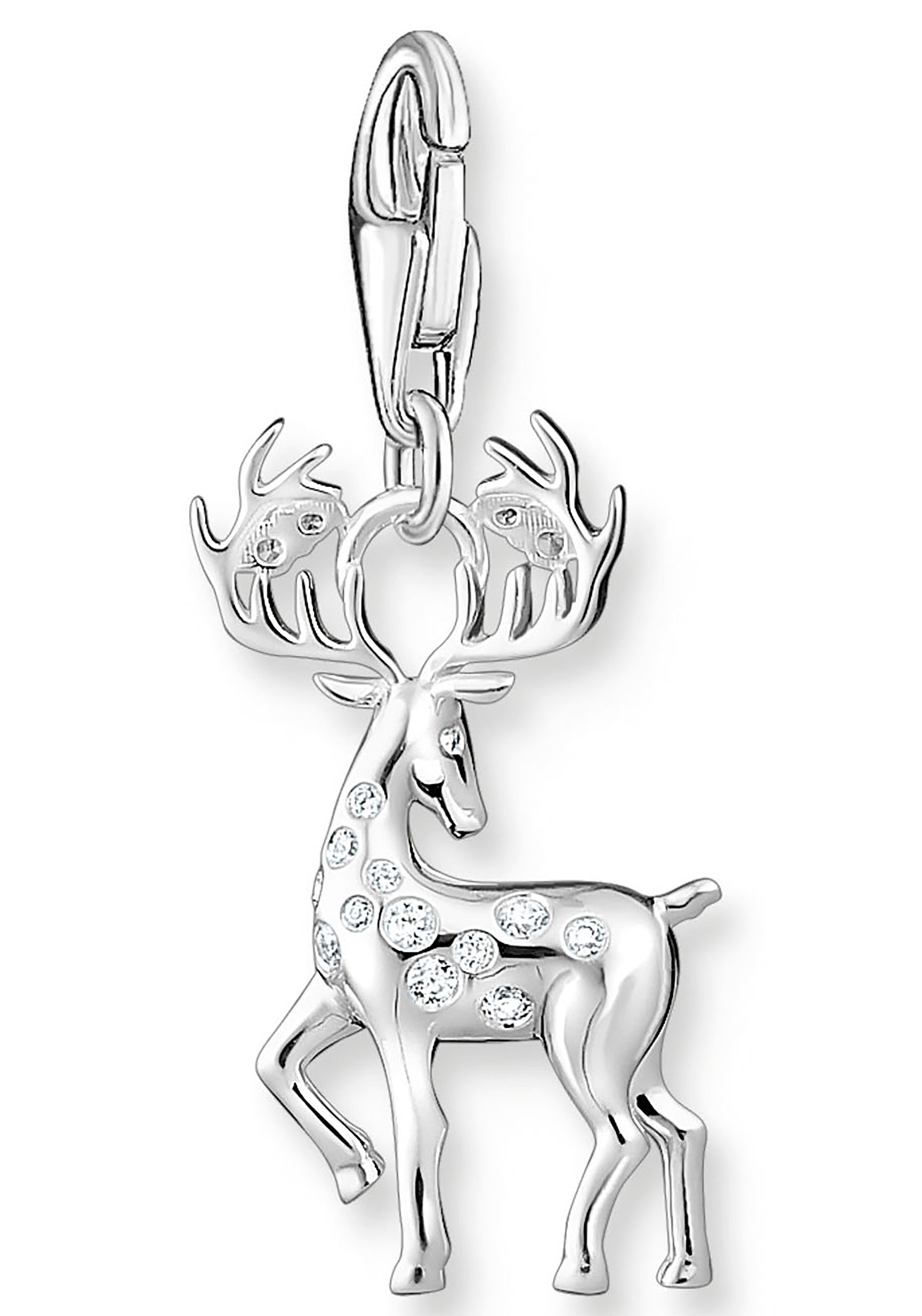 THOMAS SABO Charm-Einhänger »Hirsch, 1910-051-14«, mit Zirkonia (synth.)