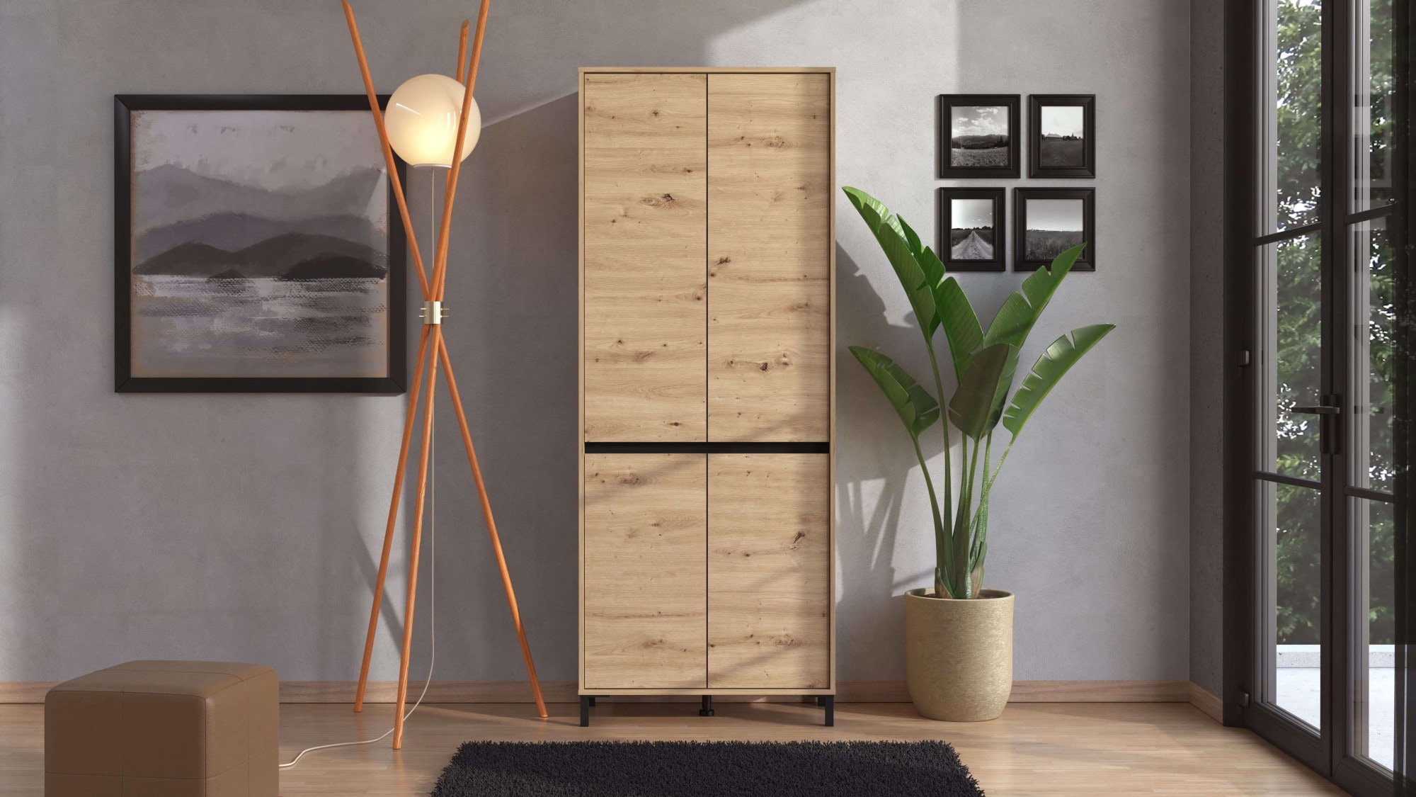 Home affaire Schuhschrank »Flannan, Schuhregal, Schuhkommode, Gesamthöhe 205,5 cm« acht Regale und eine Schublade, Gesamtbreite 80 cm