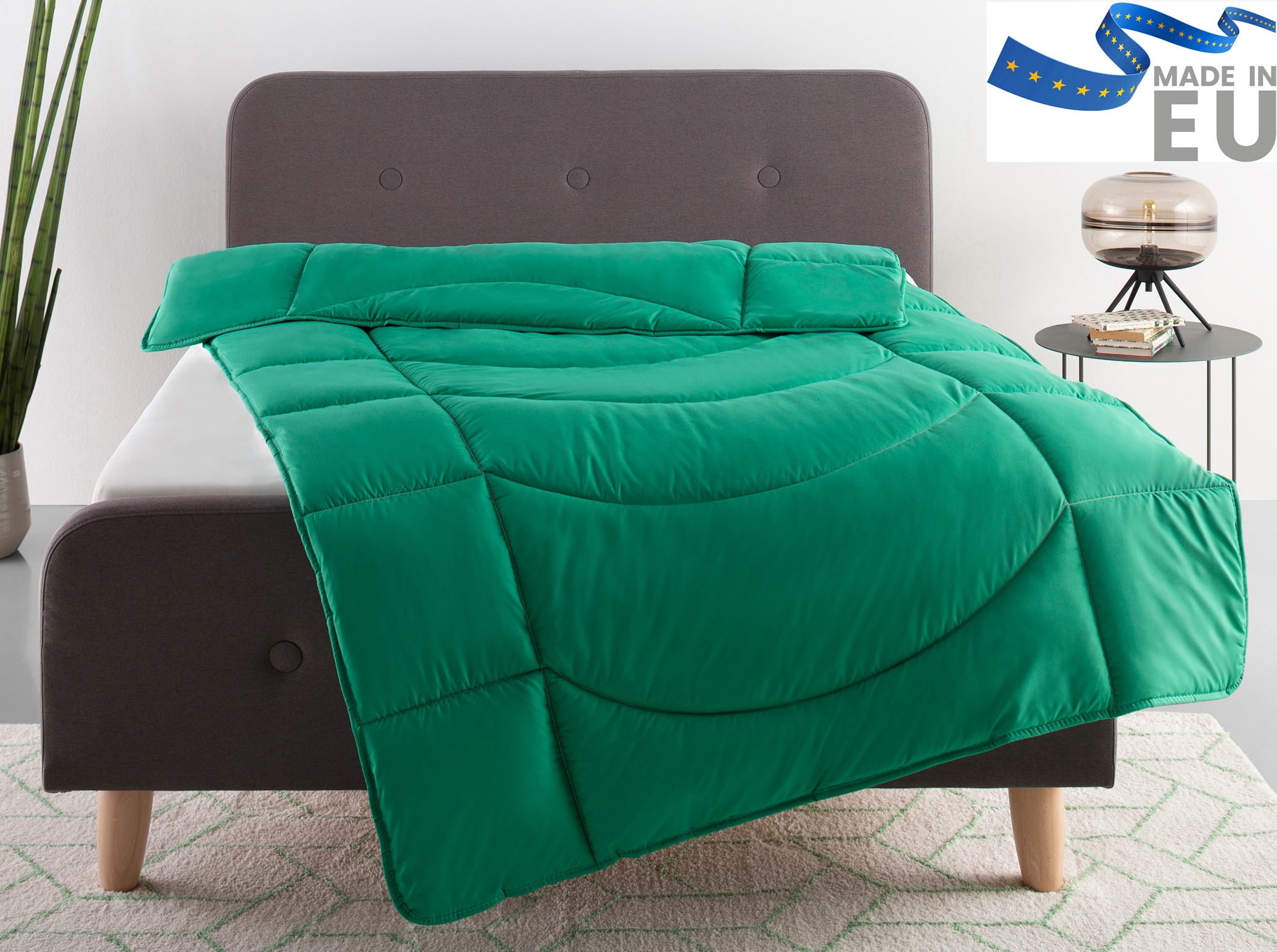 OTTO home Microfaserbettdecke "Microlux, Bettdecke 135x200 cm und Übergrößen bis 240x220cm" warm Füllung Feuchtigkeitsregulierende 3D Klimafaser (Polyester) 1 Stk. tlg. fest versteppter Bezug - keine Bettwäsche nötig, Sommer, Winter