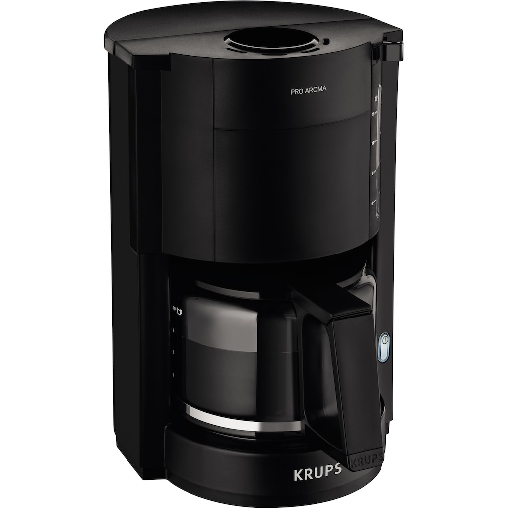 Krups Filterkaffeemaschine »F30908 Pro Aroma«, mit Glaskanne, 1,25L Füllmenge, 10-15 Tassen, 1050W, Schwarz