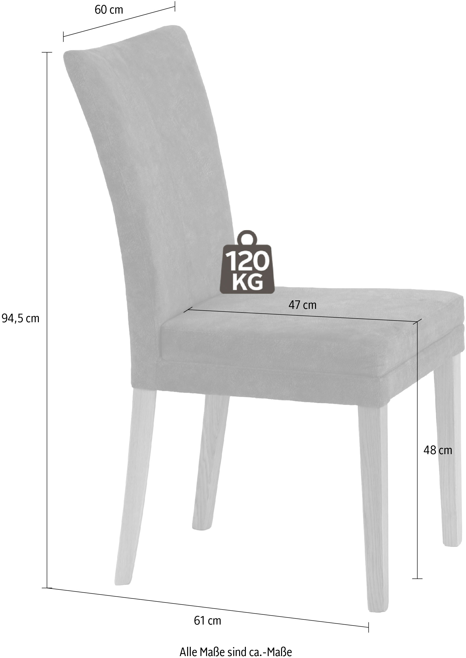 Home affaire 4-Fußstuhl »Aspen« (Set) 2 Stk.Beine aus massiver Buche, wengefarben lackiert