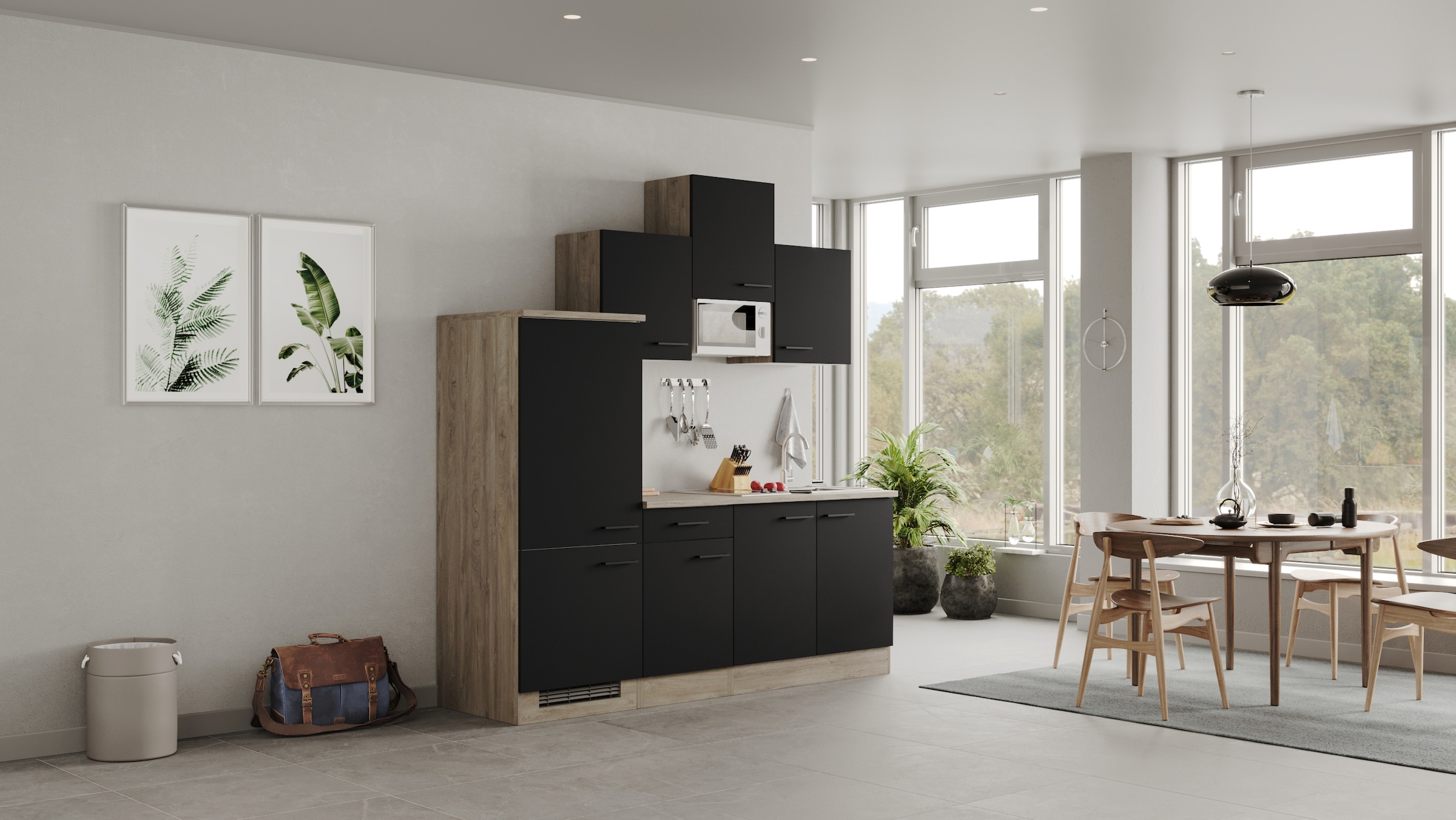 Flex-Well Küchenzeile »Capri« mit E-Geräten, Gesamtbreite 210 cm, in weiten Farben erhältlich