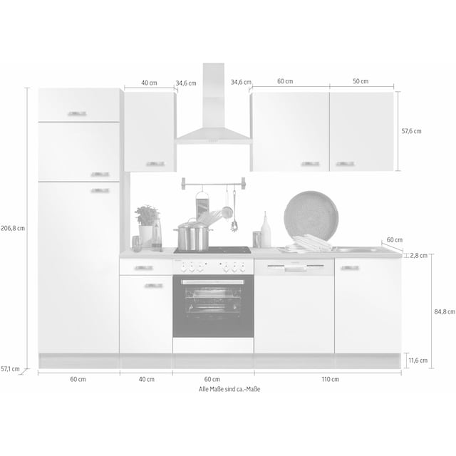 OPTIFIT Küchenzeile »Faro«, ohne E-Geräte, Breite 270 cm bequem kaufen