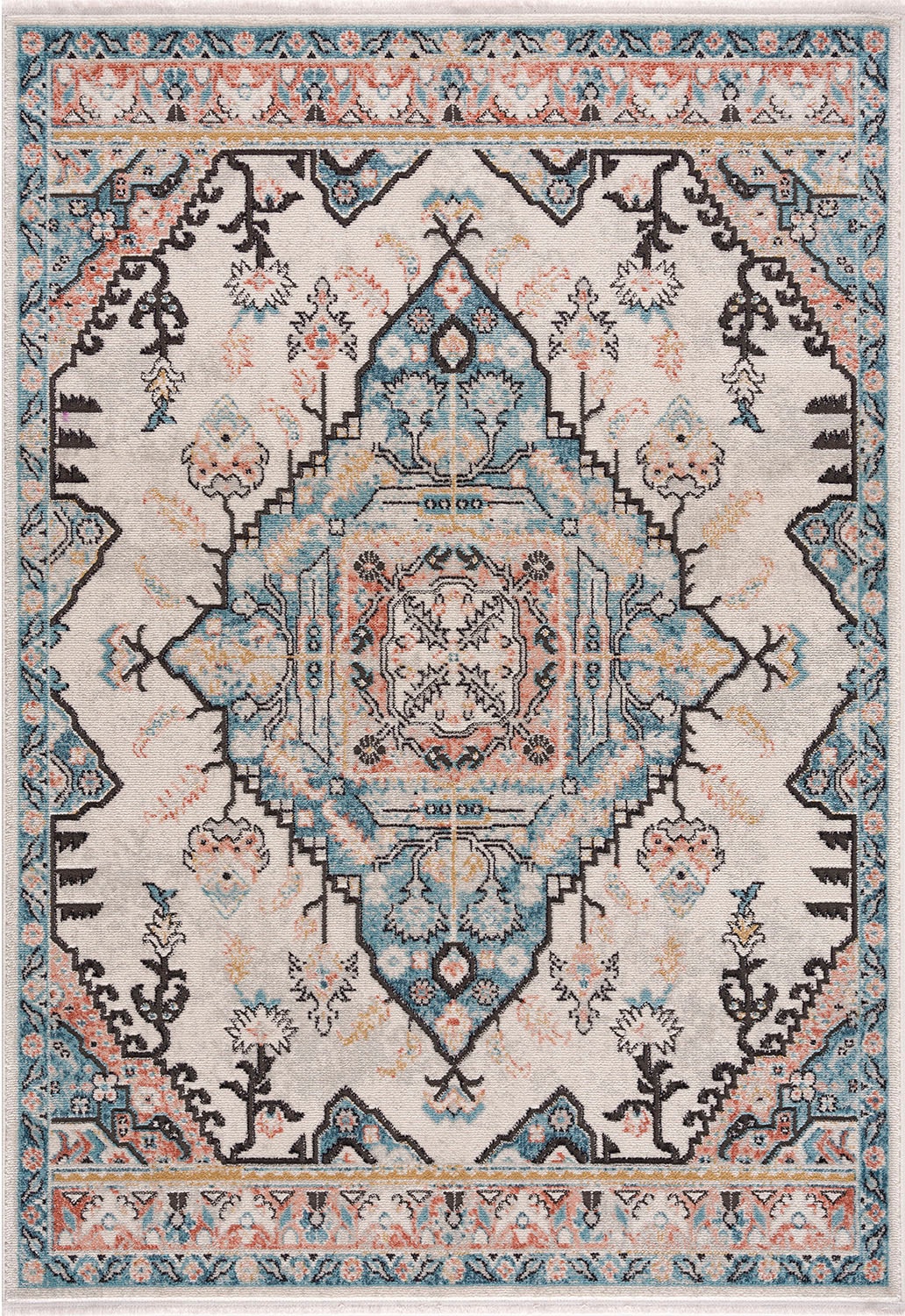 Teppich mit 8634«, Multicolor Used-Look, Carpet rechteckig, Fransen, Vintage-Teppich City »Novel