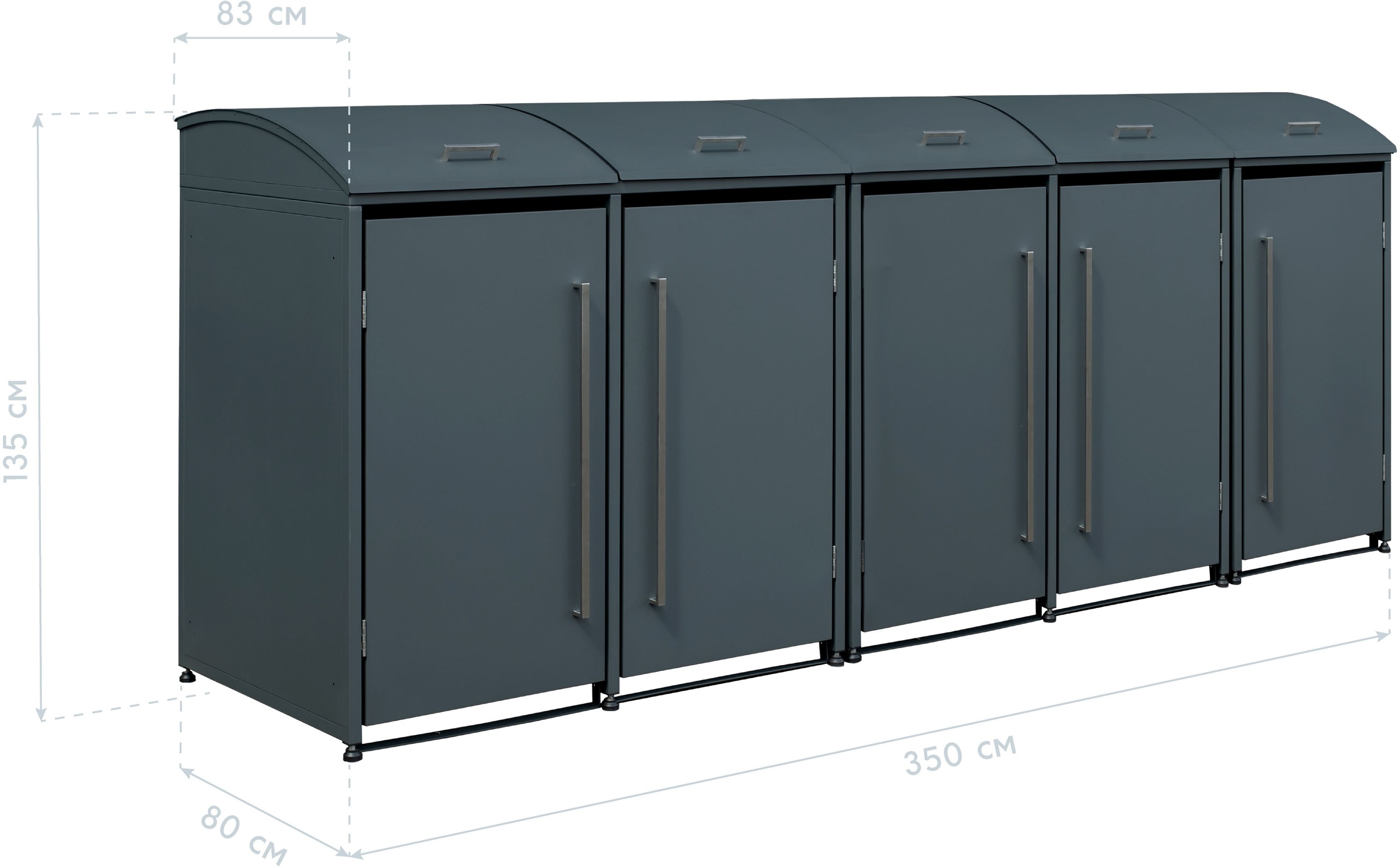 WESTMANN Mülltonnenbox »Moderna 5« Platz für 5 Mülltonnen je 240 L, BxHxT: 350x83x135 cm