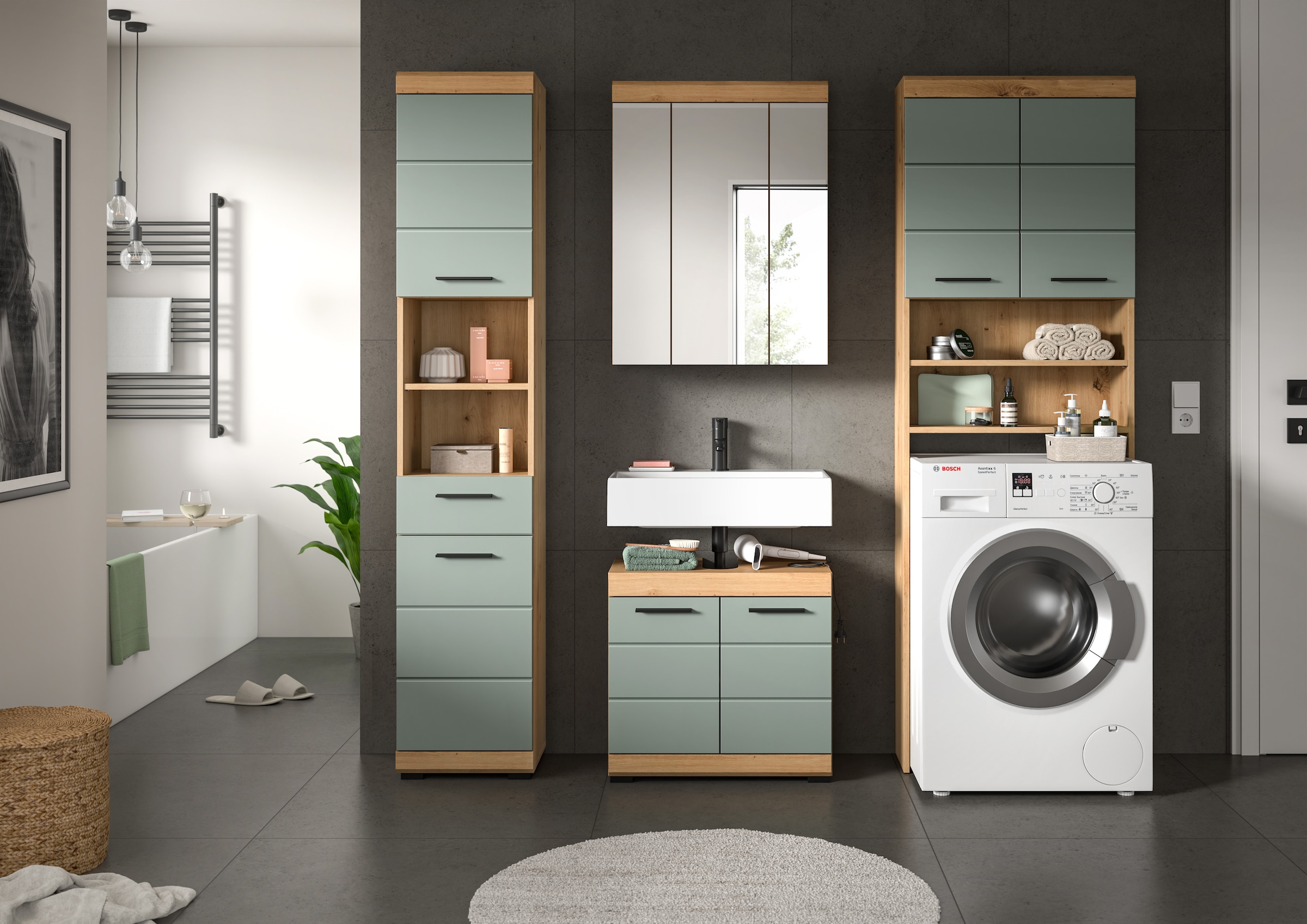 welltime Badmöbel-Set »Siena, 4 teilig, bestehend aus:« Set, TOPSELLER!, 4 Stk. tlg.