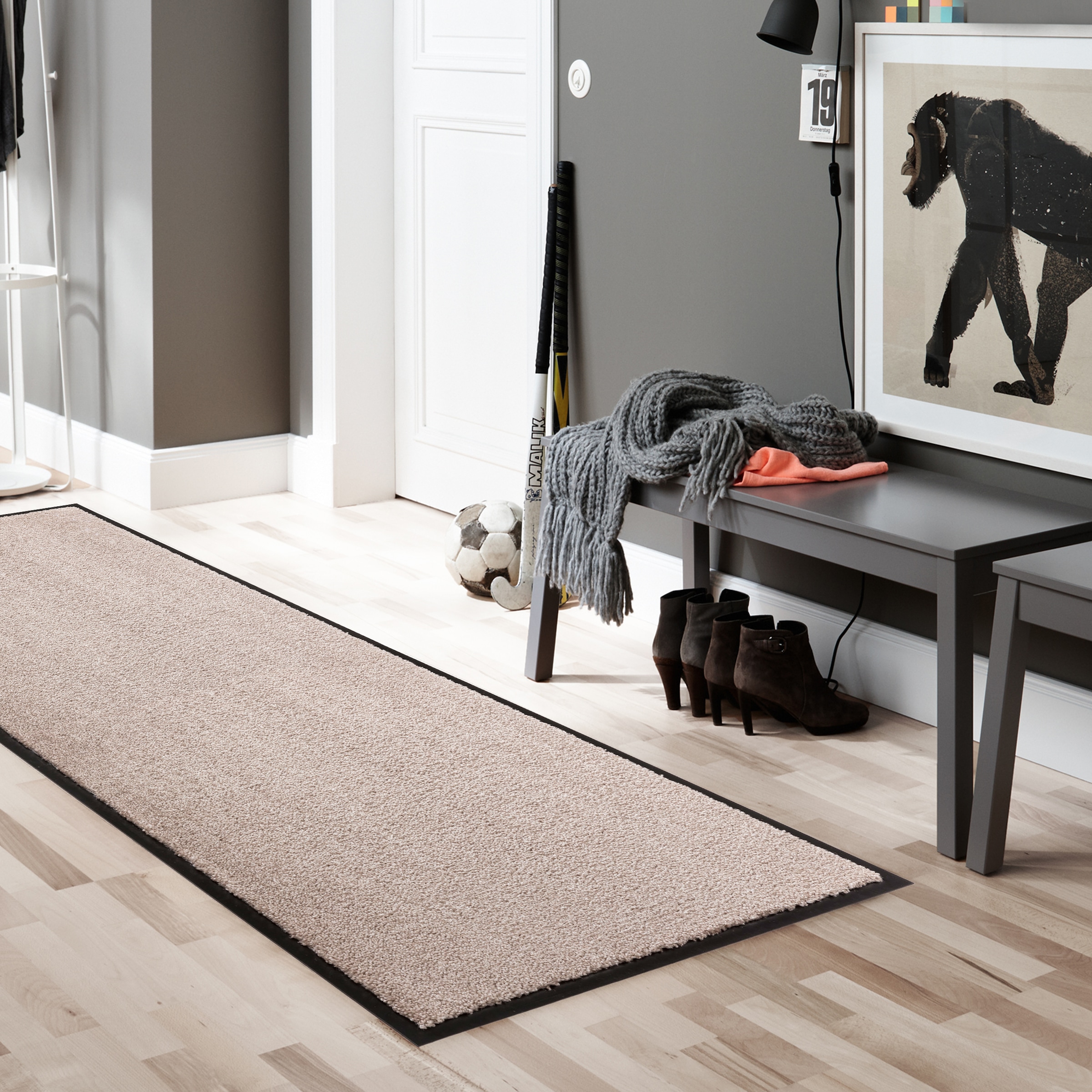 SCHÖNER WOHNEN-Kollektion Läufer »Miami Uni« rechteckig 7 mm Höhe Schmutzfangläufer, Schmutzfangteppich, Schmutzmatte, waschbar