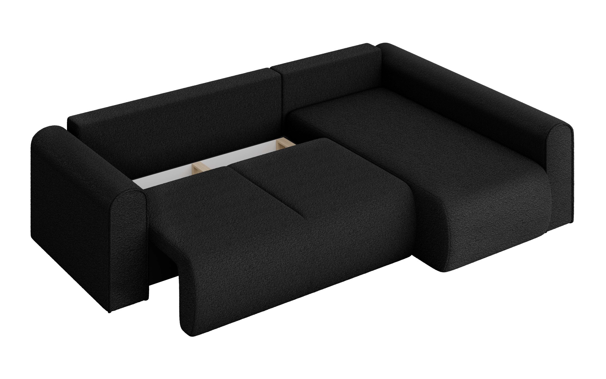 INOSIGN Ecksofa »Ecksofa Zacharia wahlweise mit Bettfunktion, BxTxH 250x166x86 cm«, L-Form mit Wellenunterfederung, Recamiere beidseitig montierbar