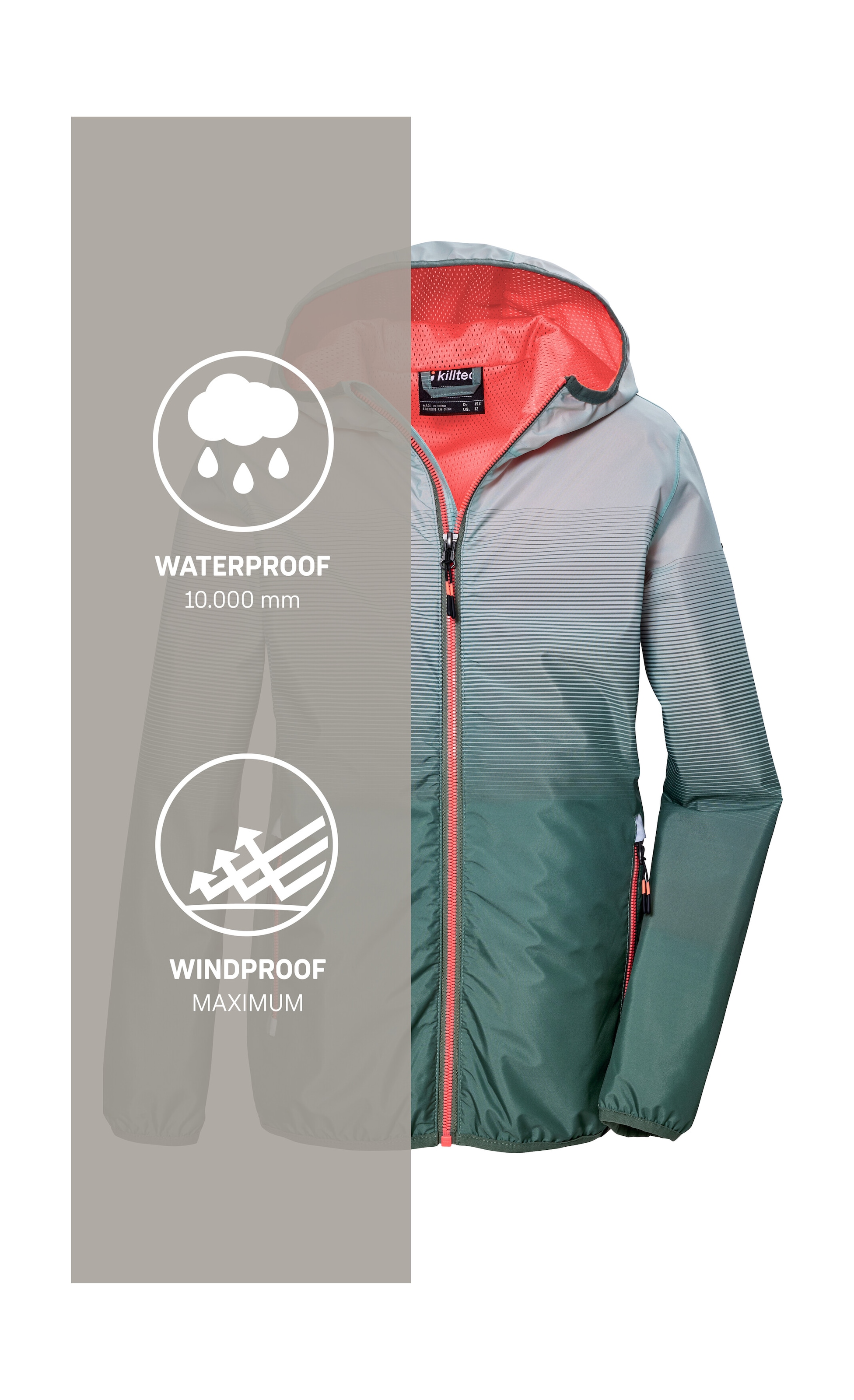 Killtec Funktionsjacke »KOS 151 GRLS JCKT«, Wasser- und winddichte Mädchenjacke mit reflektierenden Elementen