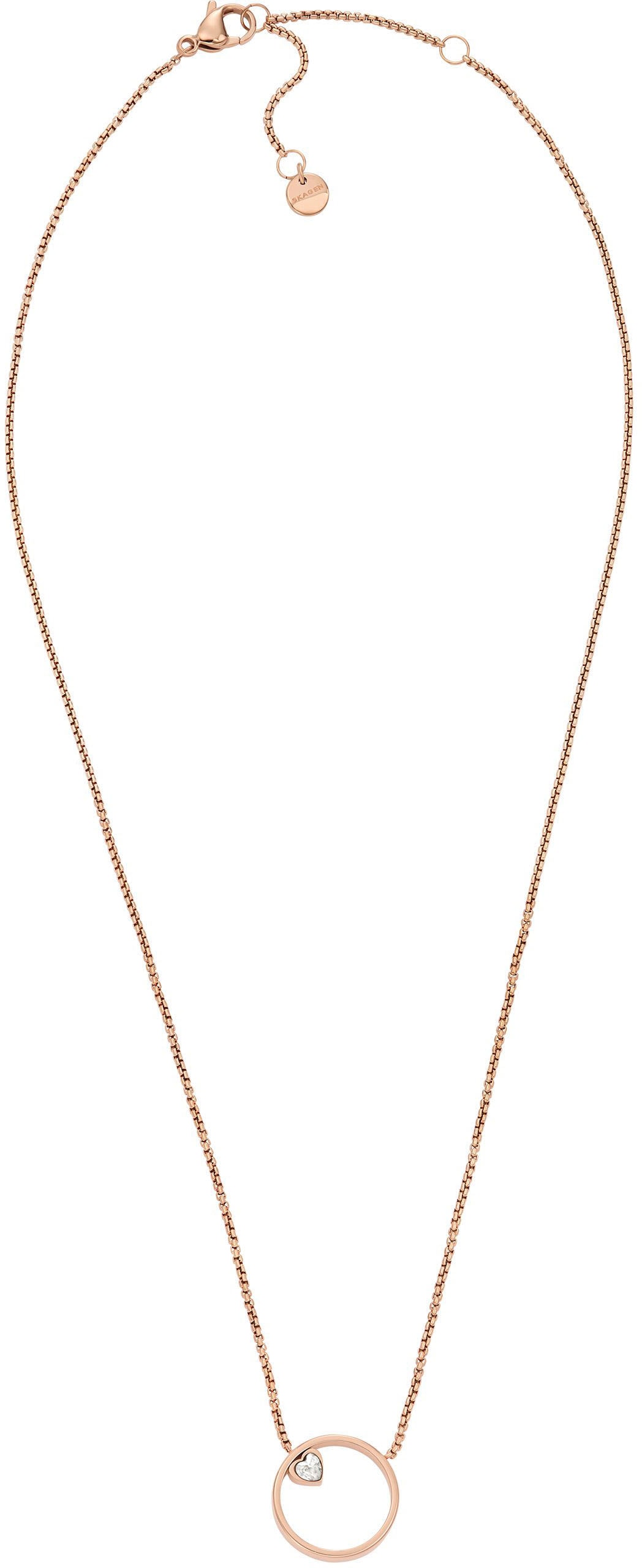 Skagen Ohrring und Ketten Set »Mulitpack Schmuck Geschenk Edelstahl X BUP GLITZ HEART HERZ« (Set, 3 Stk. tlg.)  mit Zirkonia (synth.) oder Glasstein