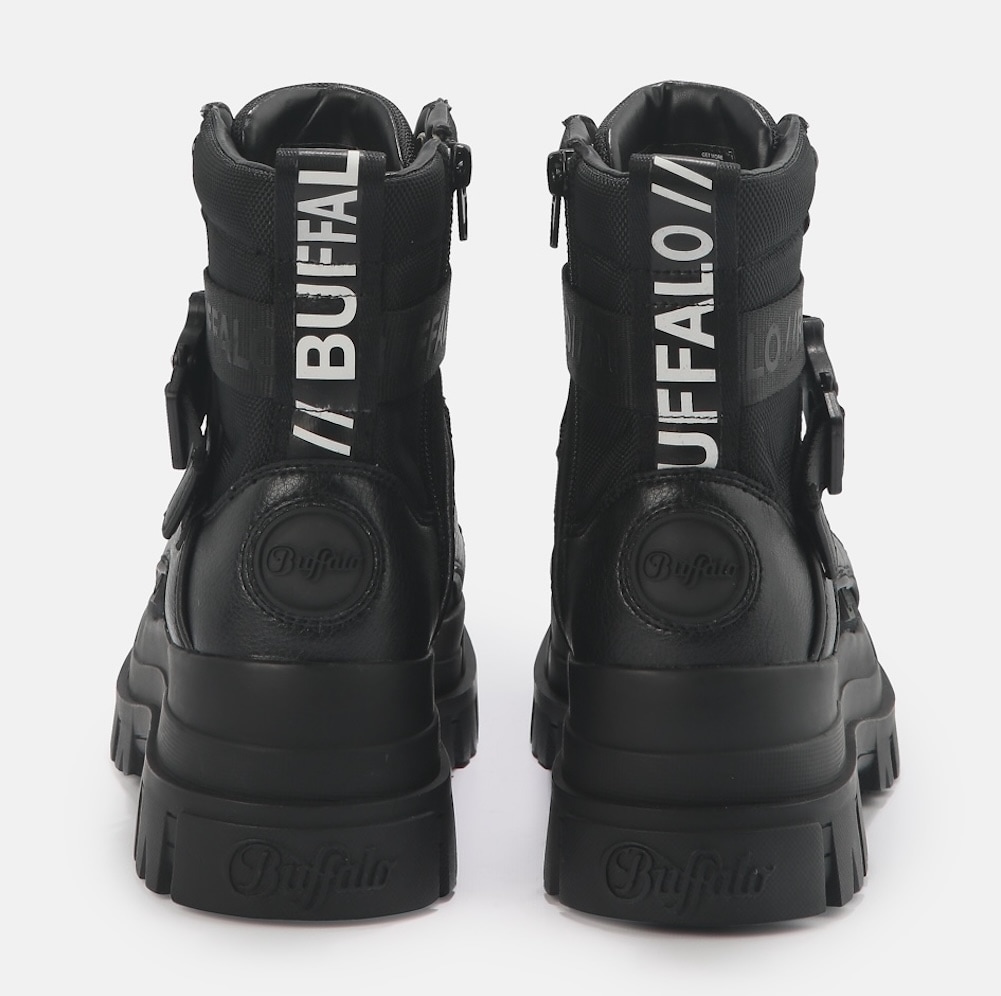 Buffalo Winterboots »Aspha Com1 Vegan«  Schnürstiefelette, Plateauboots mit Innen-Reißverschluss