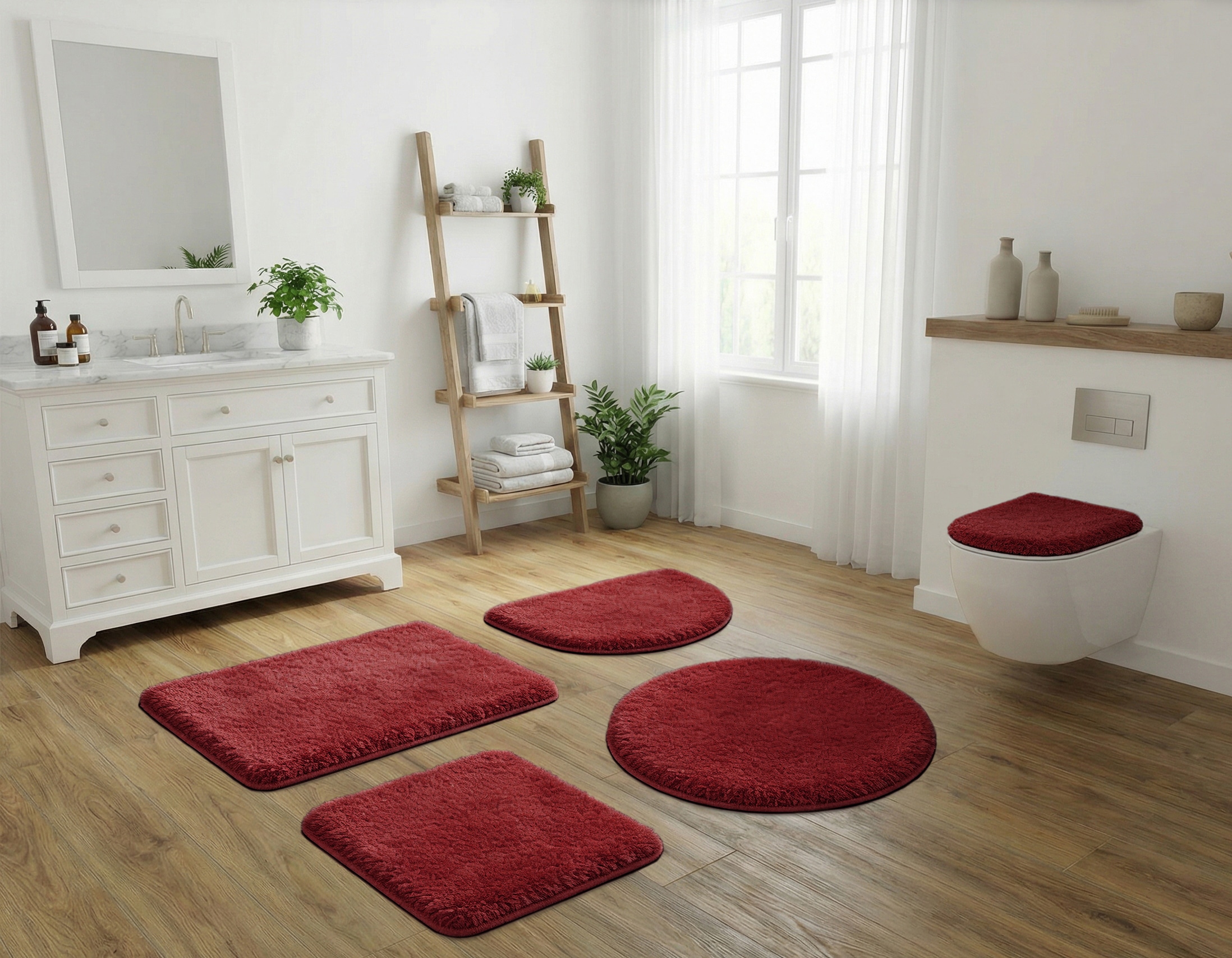 OTTO home Badematte »Sanremo, Badvorleger, Badezimmer Teppich, sehr weich« Höhe 30 mm rutschhemmend beschichtet fußbodenheizungsgeeignet | schnell trocknend Badteppich, unifarben, rechteckig, rund & als 3-tlg. Set erhältlich