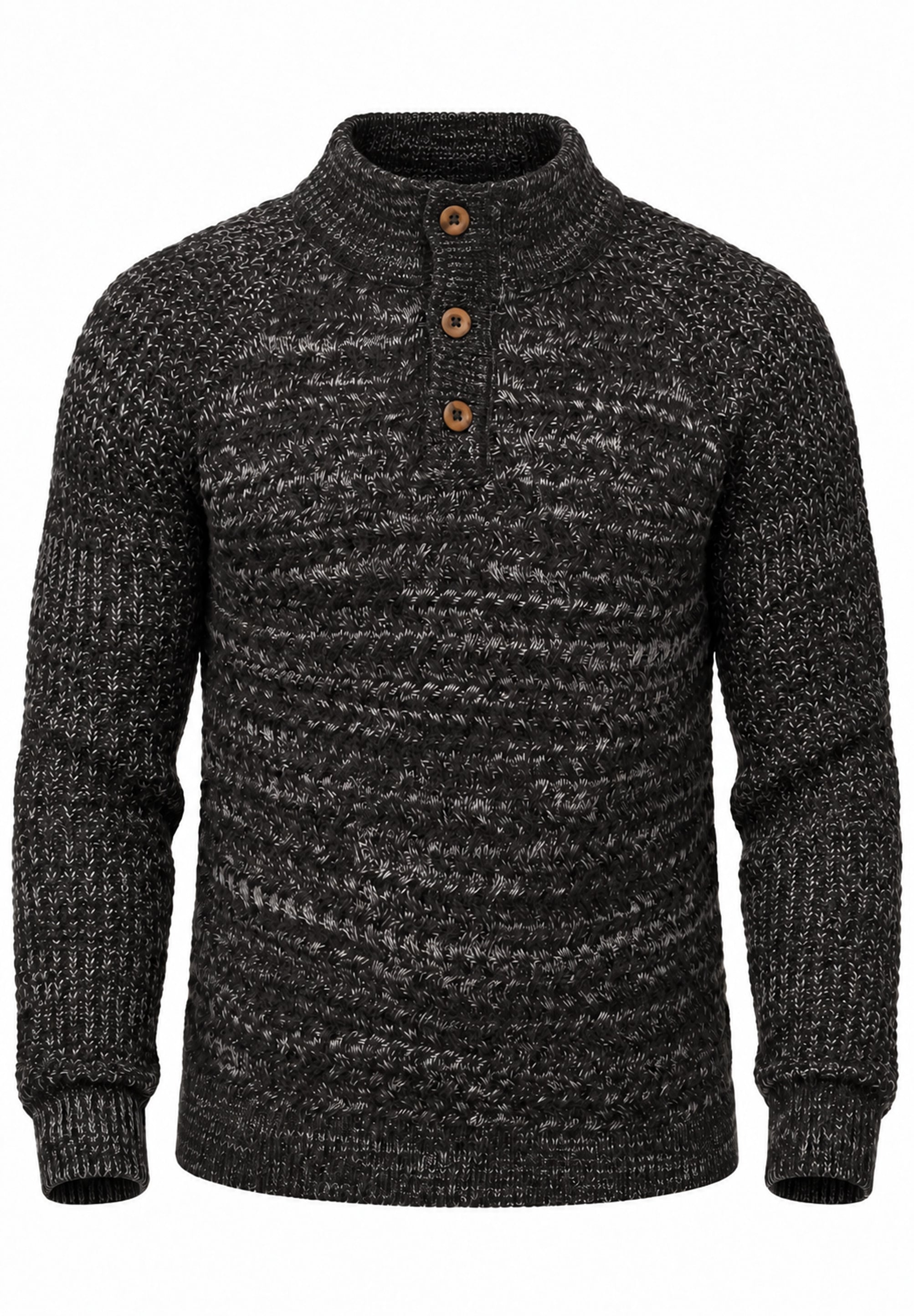 SOULSTAR Stillpullover »als Troyer Grobstrick Pulli für Herren« Männer Winterpullover mit Stehkragen - Regular-Fit
