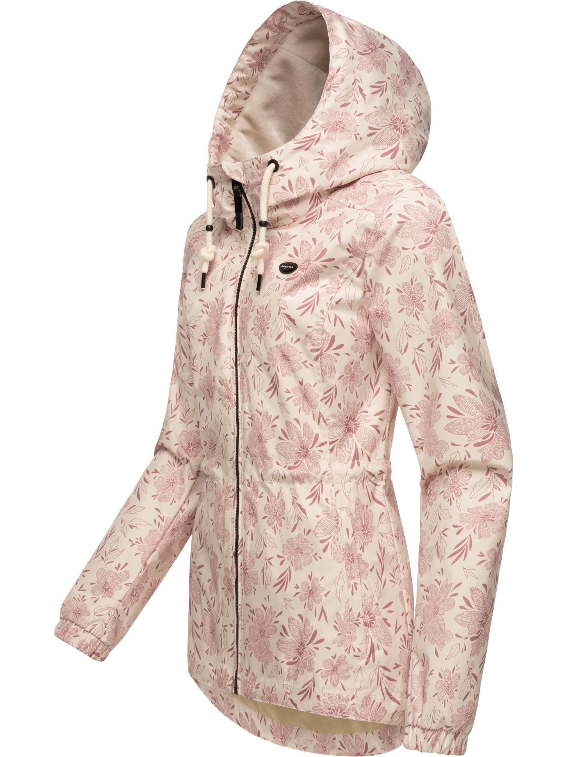 Ragwear Outdoorjacke »Übergangsjacke Dankka Spring«, mit Kapuze, Wasserdichte Damen Jacke mit floralem Allover-Print