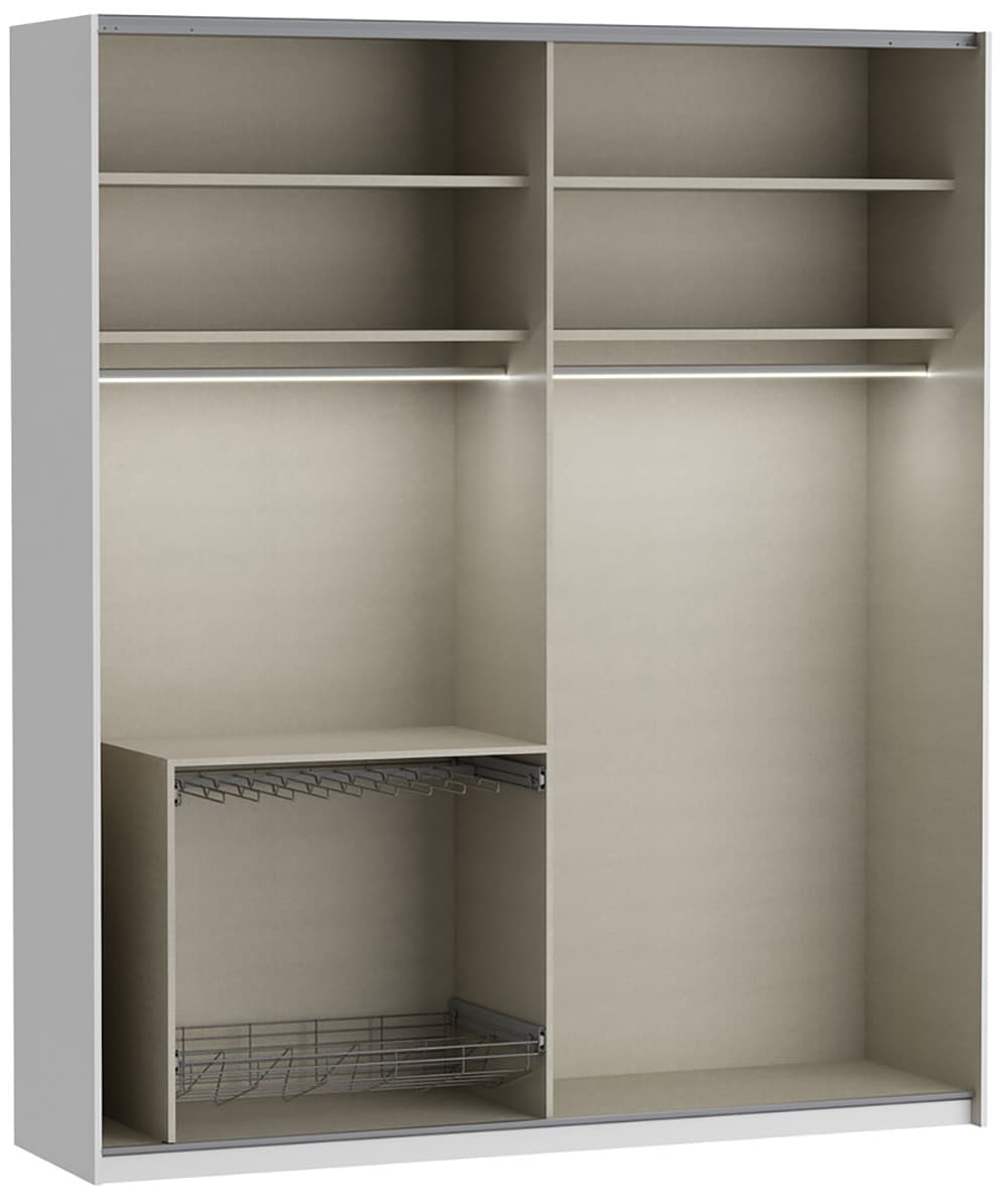 FORTE Schwebetürenschrank »Fittio. Made in Europe, 2 Schiebetüren, modernes Design«, Höhe 2,35 mtr, stehende Montage, Spiegel