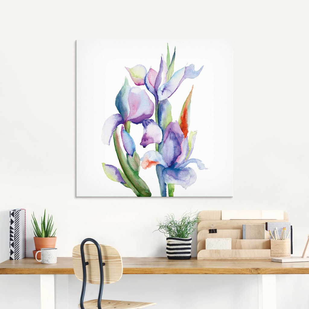 Artland Glasbild »Iris«, Blumen, (1 St.)