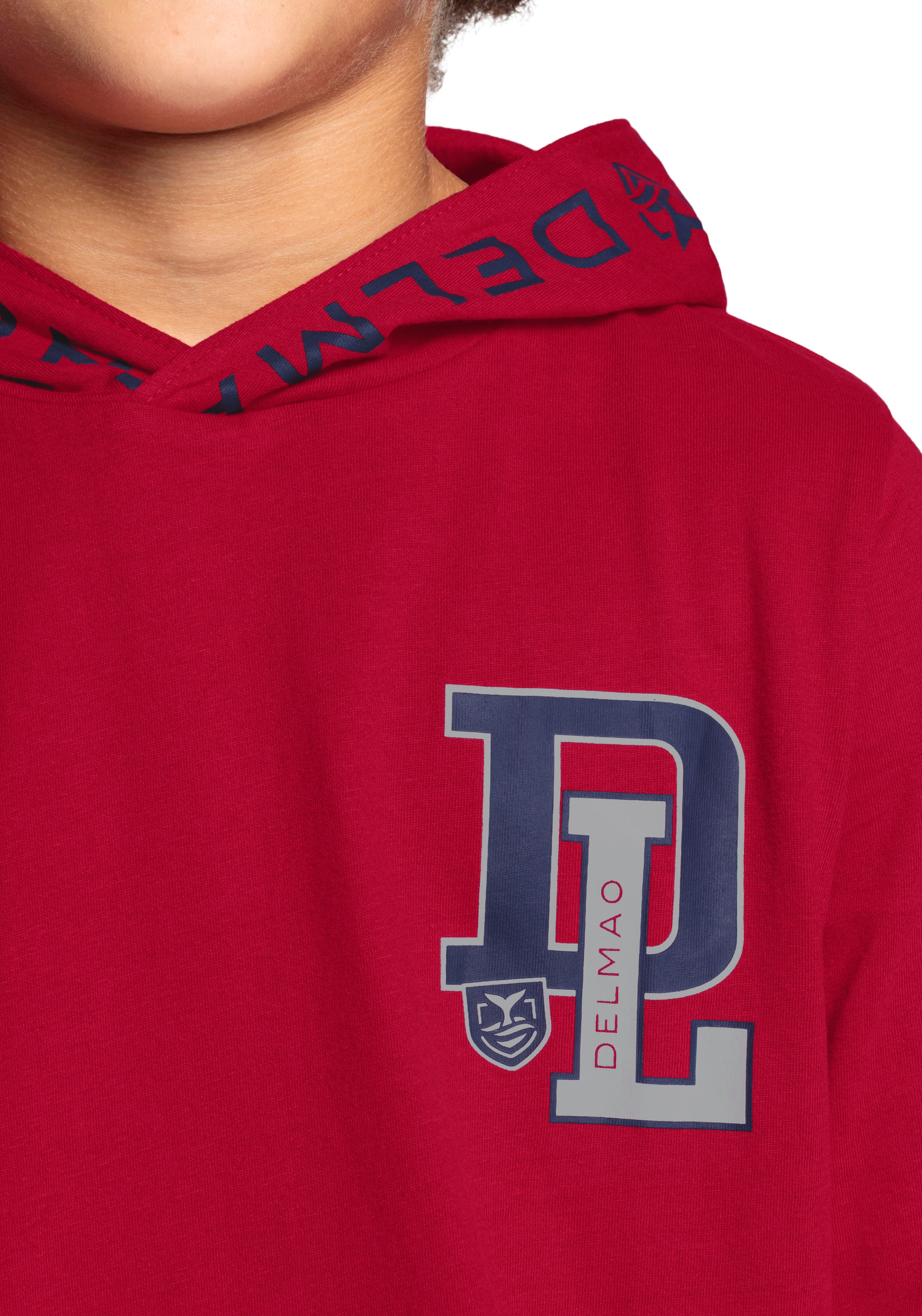 DELMAO Kapuzenshirt »für Jungen«, Langarm, trendiger Druck, ideal für lässige und sportliche Outfits