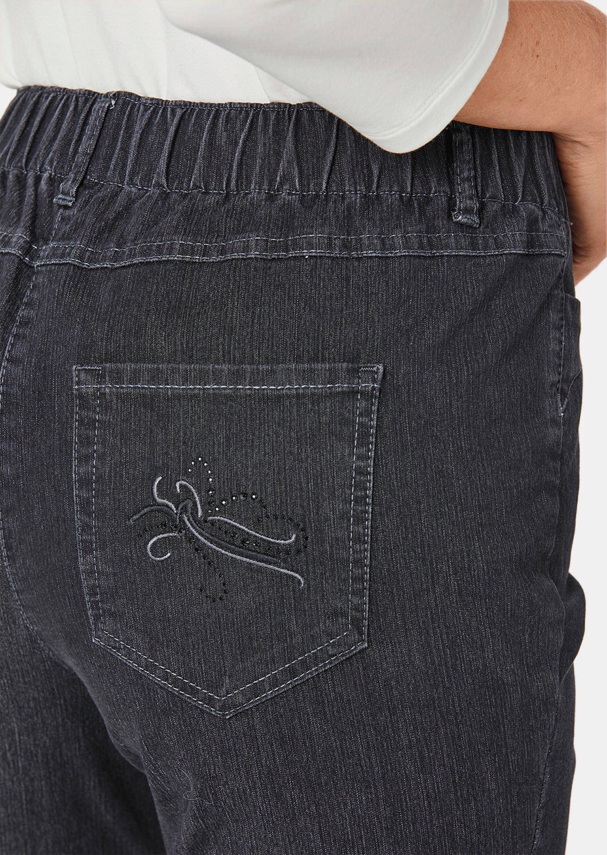 GOLDNER Regular-fit-Jeans »Edel geschmückte Jeansschlupfhose LOUISA«