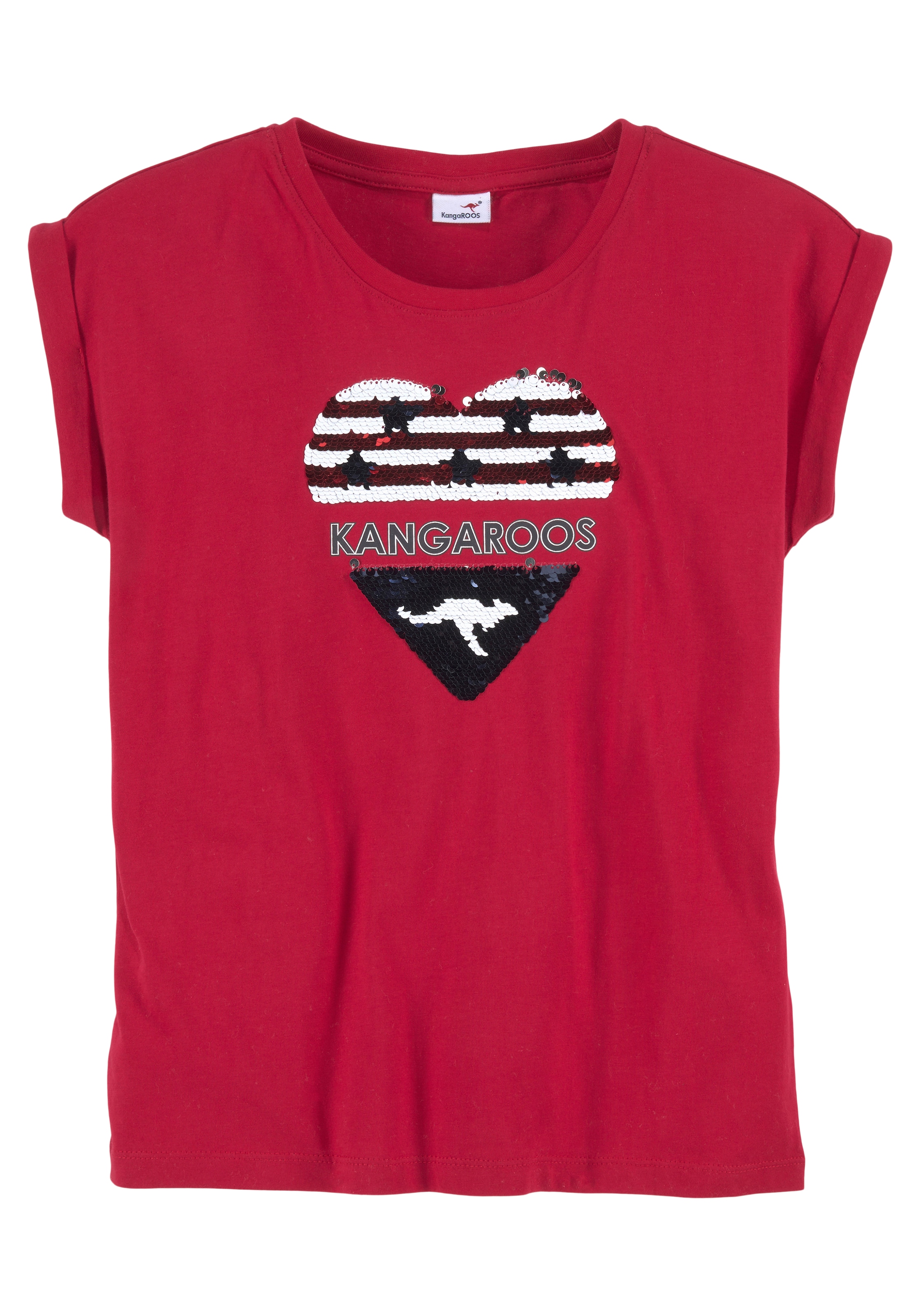 KangaROOS T-Shirt »Wendepaillette bei Herz« ♕