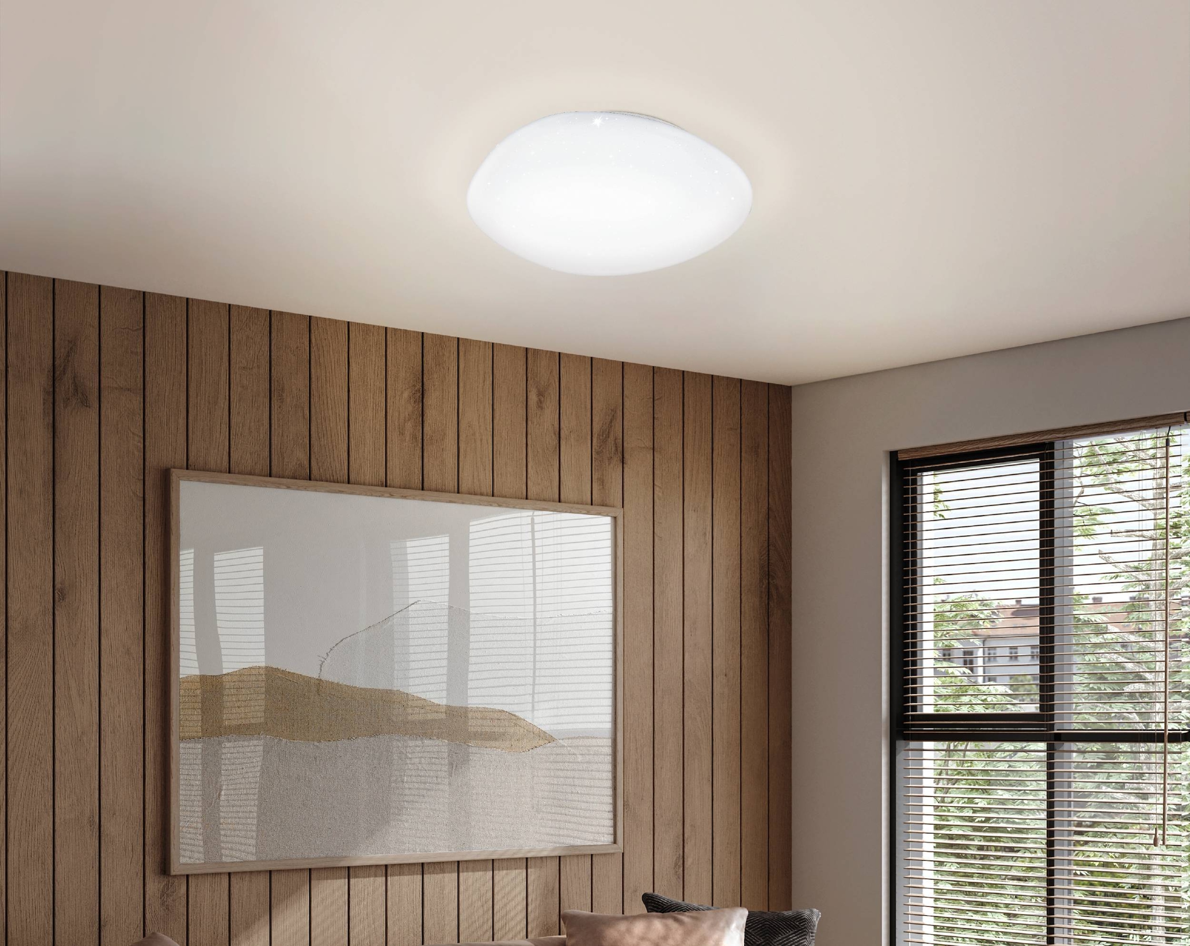 EGLO Deckenleuchte »Sileras Deckenlampe, Sternhimmel-Effekt, Stahl und Kunststoff, Lampe« LED-Modul 1 Stk. Kaltweiß | Neutralweiß | Warmweiß Wand-/Deckenleuchte - H8,5 x Ø45 cm - weiß - 20,5W inkl.