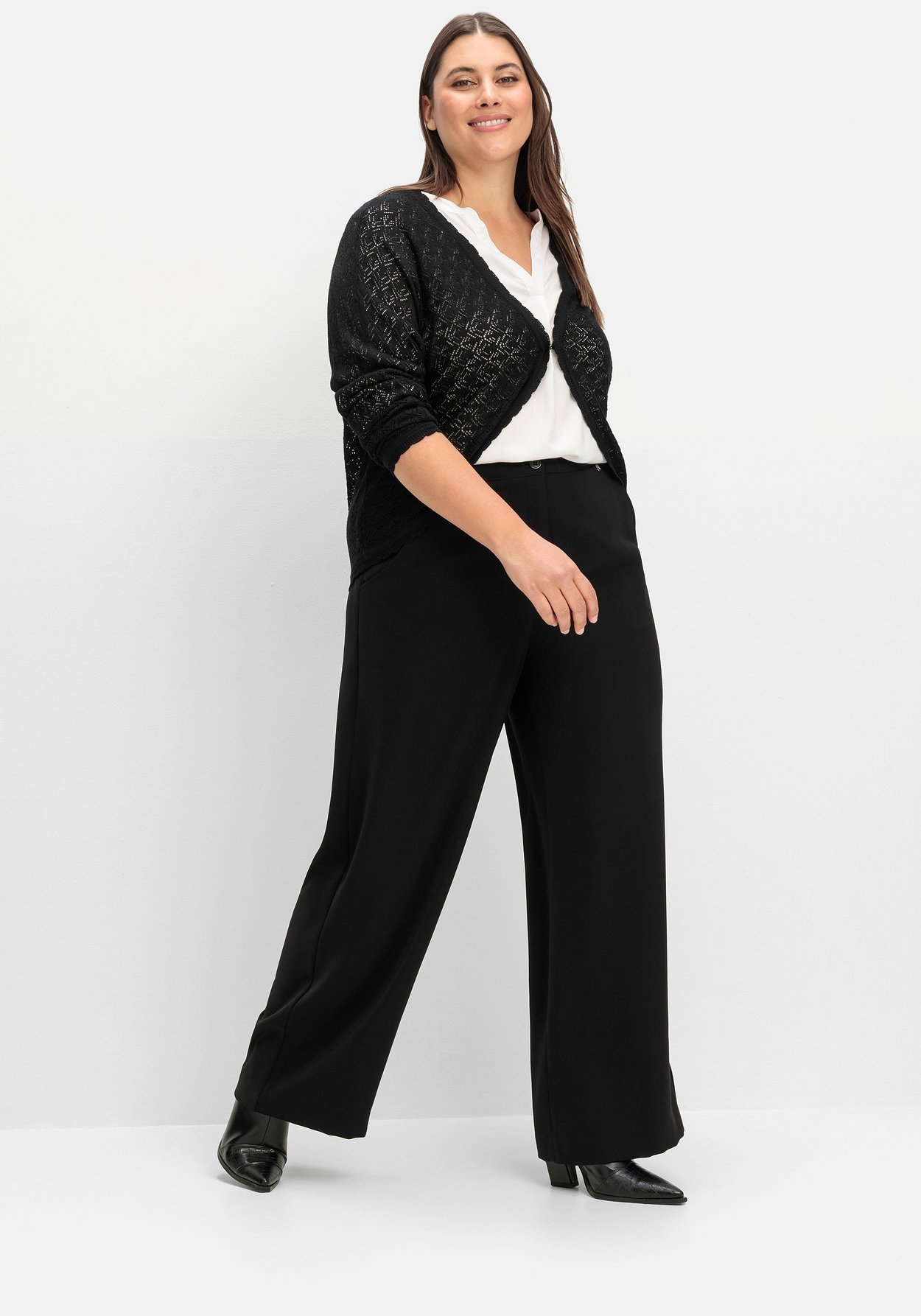 Sheego Anzughose »Weite High-Waist-Hose High-Waist, im Curvy-Schnitt ELLA«