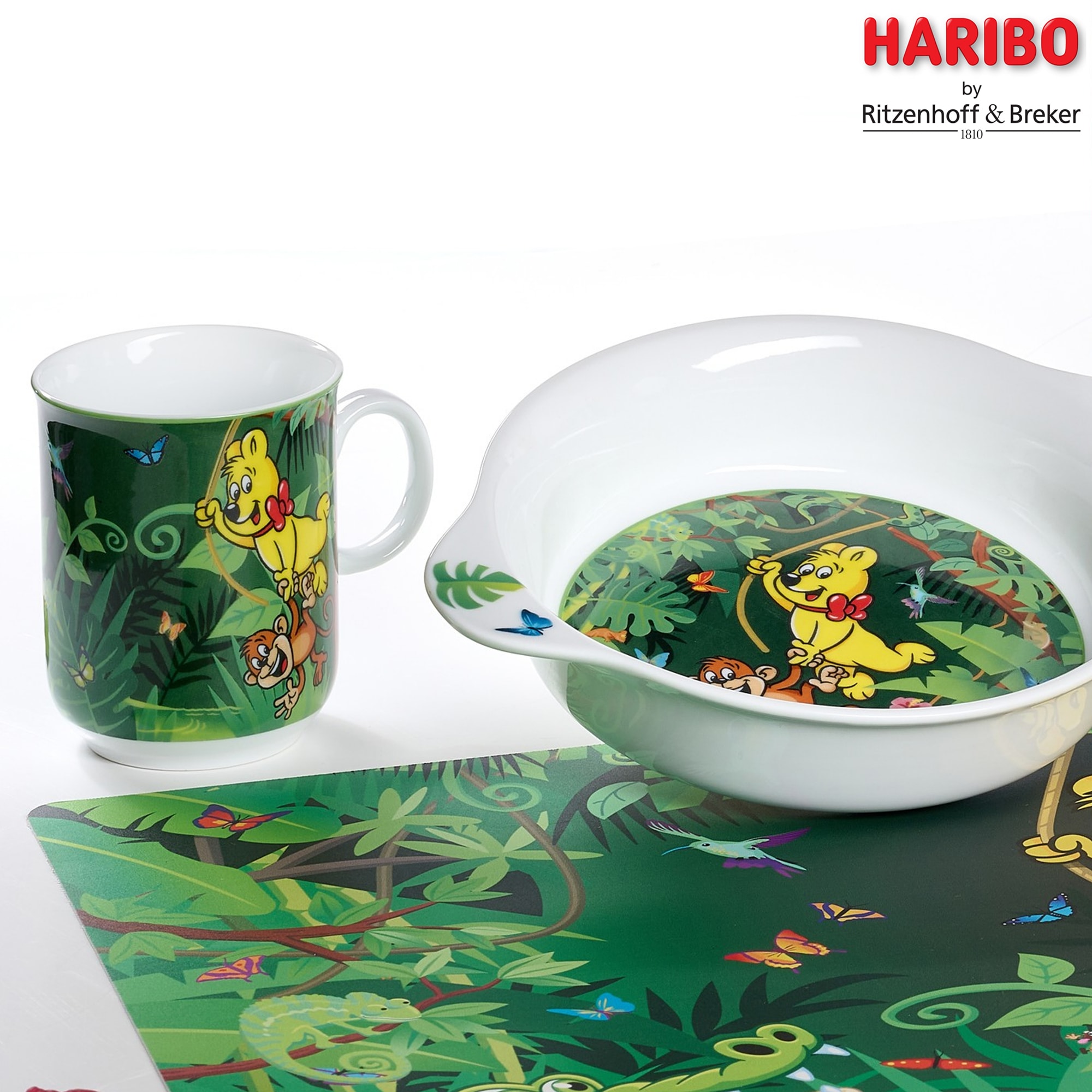 Ritzenhoff & Breker Kindergeschirr-Set »HARIBO Jungle, 2-teilig« spülmaschinenfest