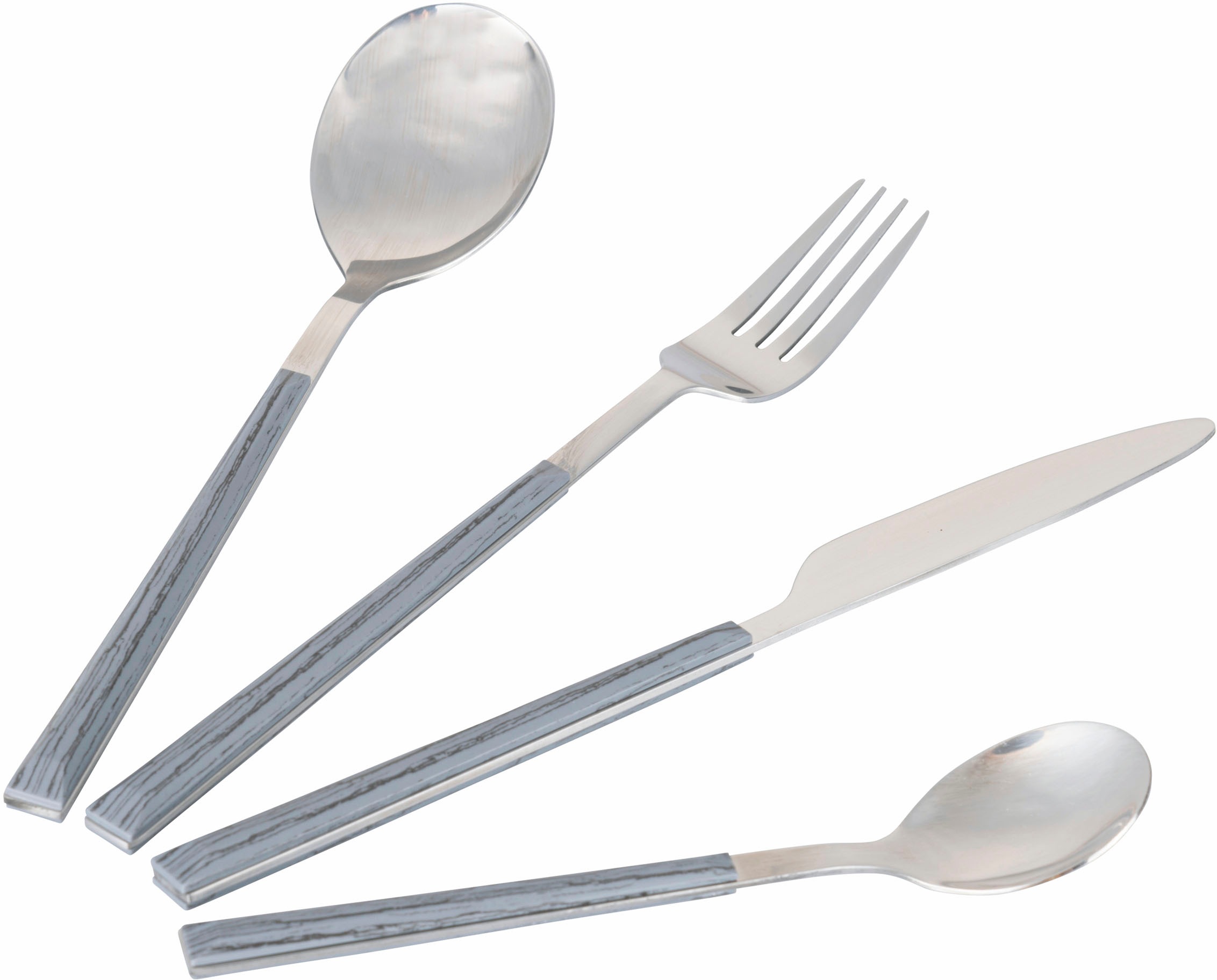 Villa d'Este Besteck-Set »Copenaghen Silber«, (Set, 24 tlg.), Essbesteck-Set