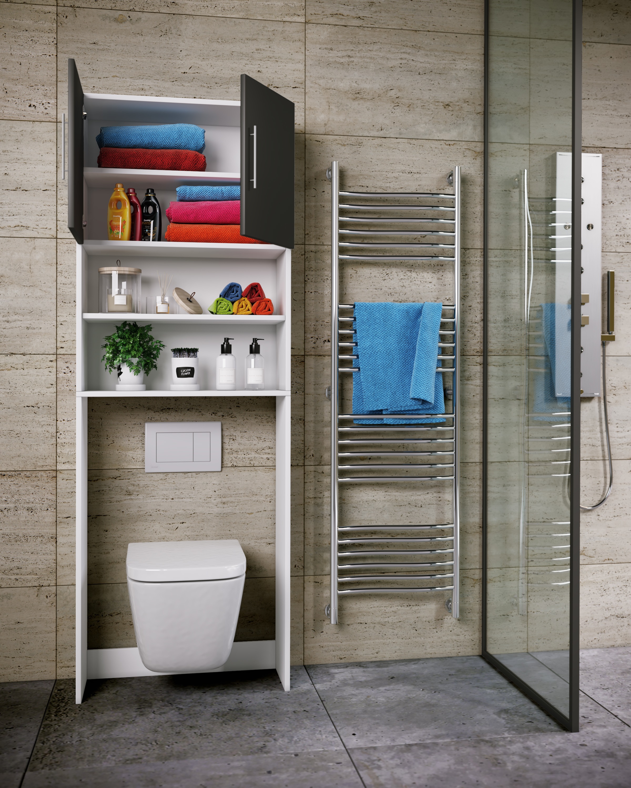 VCM Hochschrank »Holz WC Toilette Regal Überbauschrank Totas«