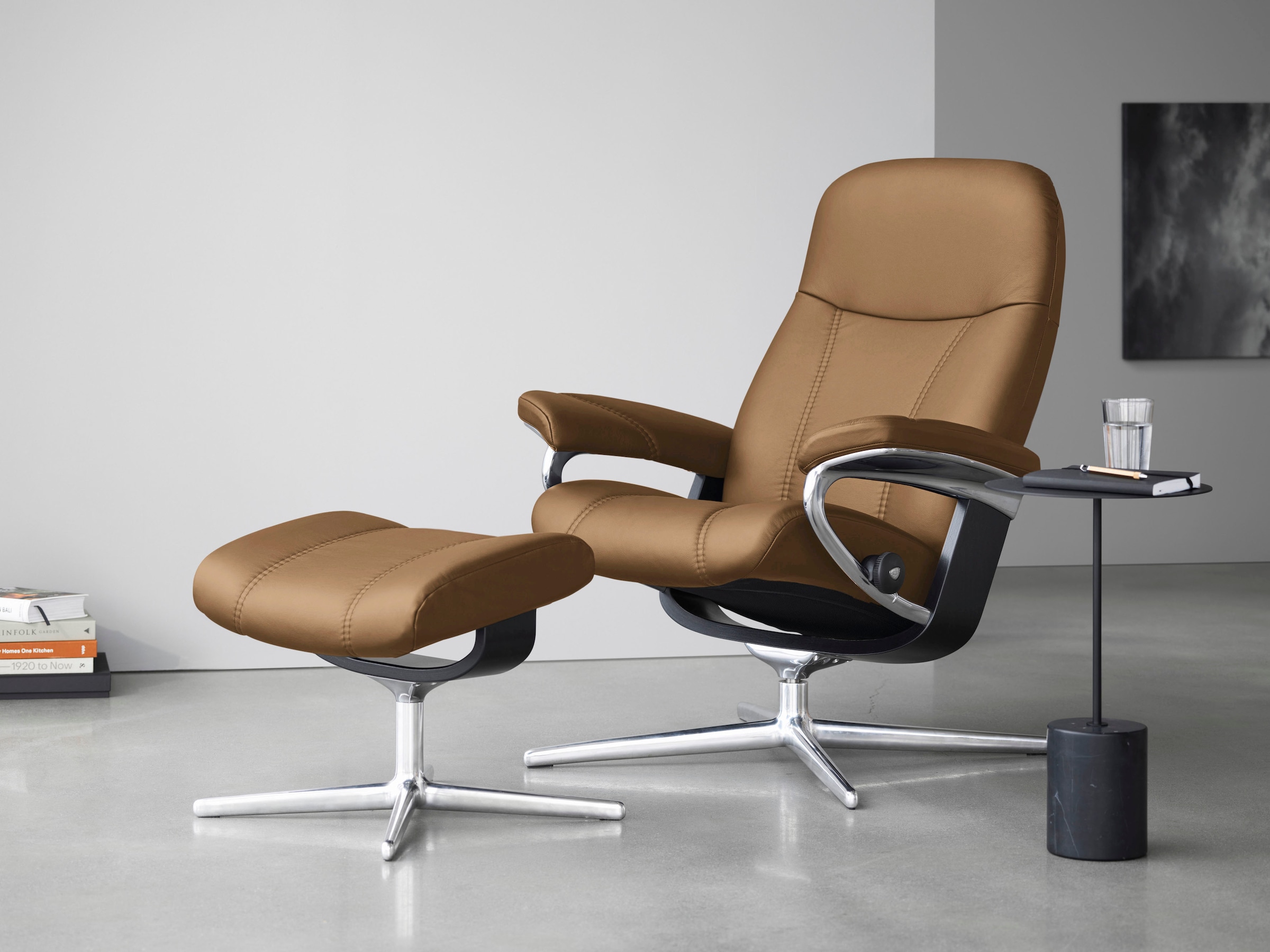 Stressless® Fußhocker »Consul«, mit Cross Base, Größe S, M & L, Holzakzent Schwarz