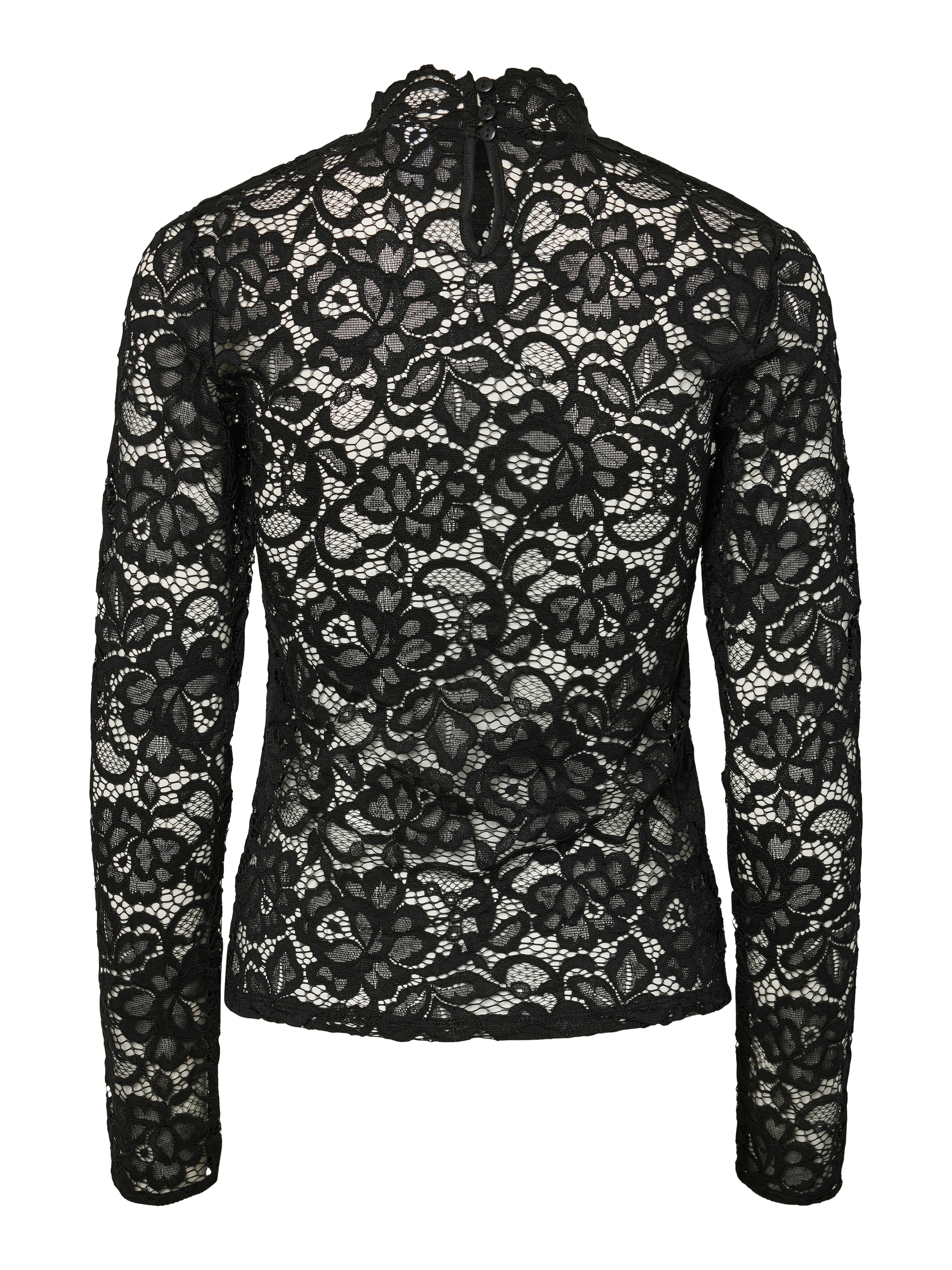 Y.A.S Langarmshirt »YASLACEY LS LACE TOP S. NOOS« Materialmix, slim fit
