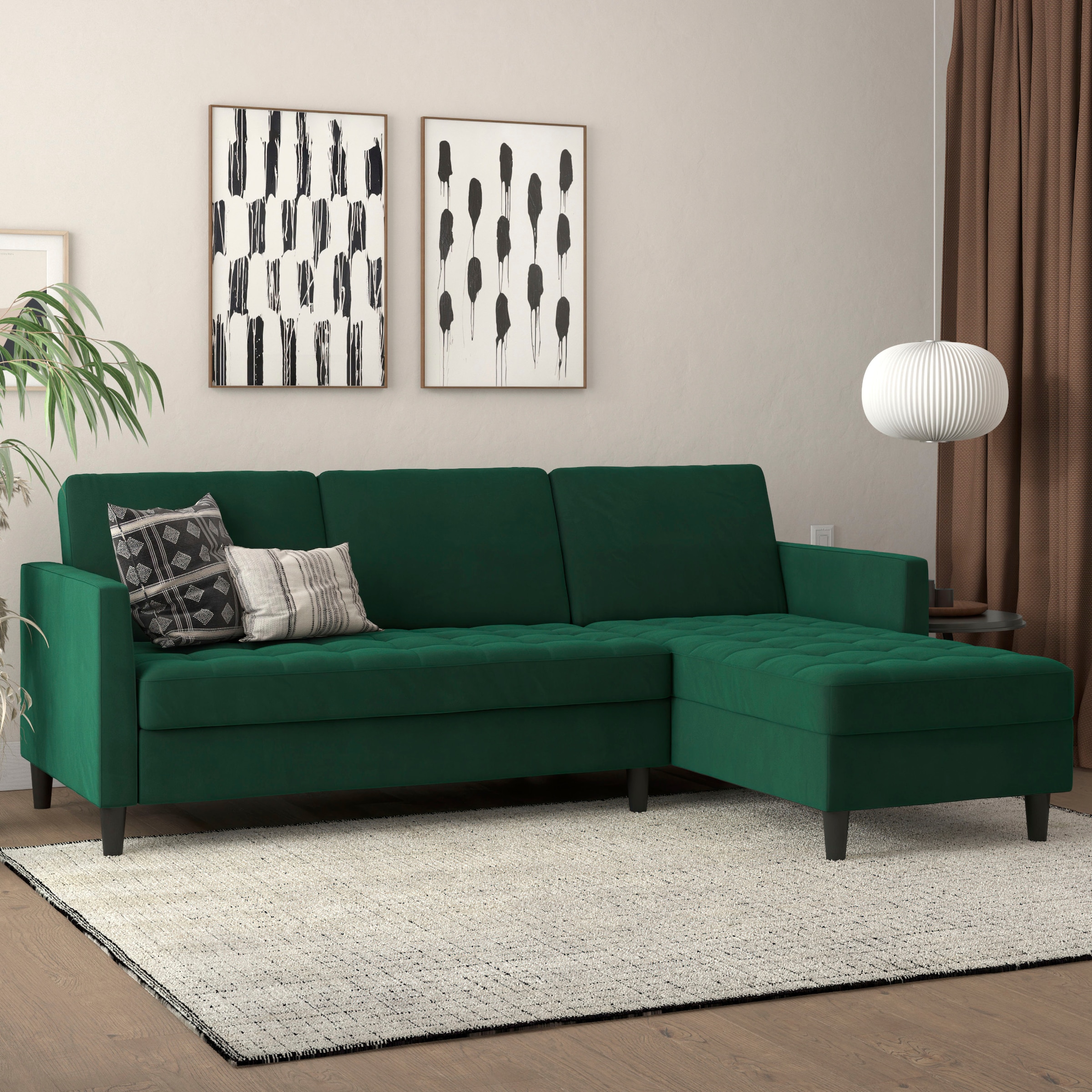 Dorel Home Ecksofa »Presley«, Ecksofa mit Bett-Funktion und Stauraum, verstellbare Rückenlehne