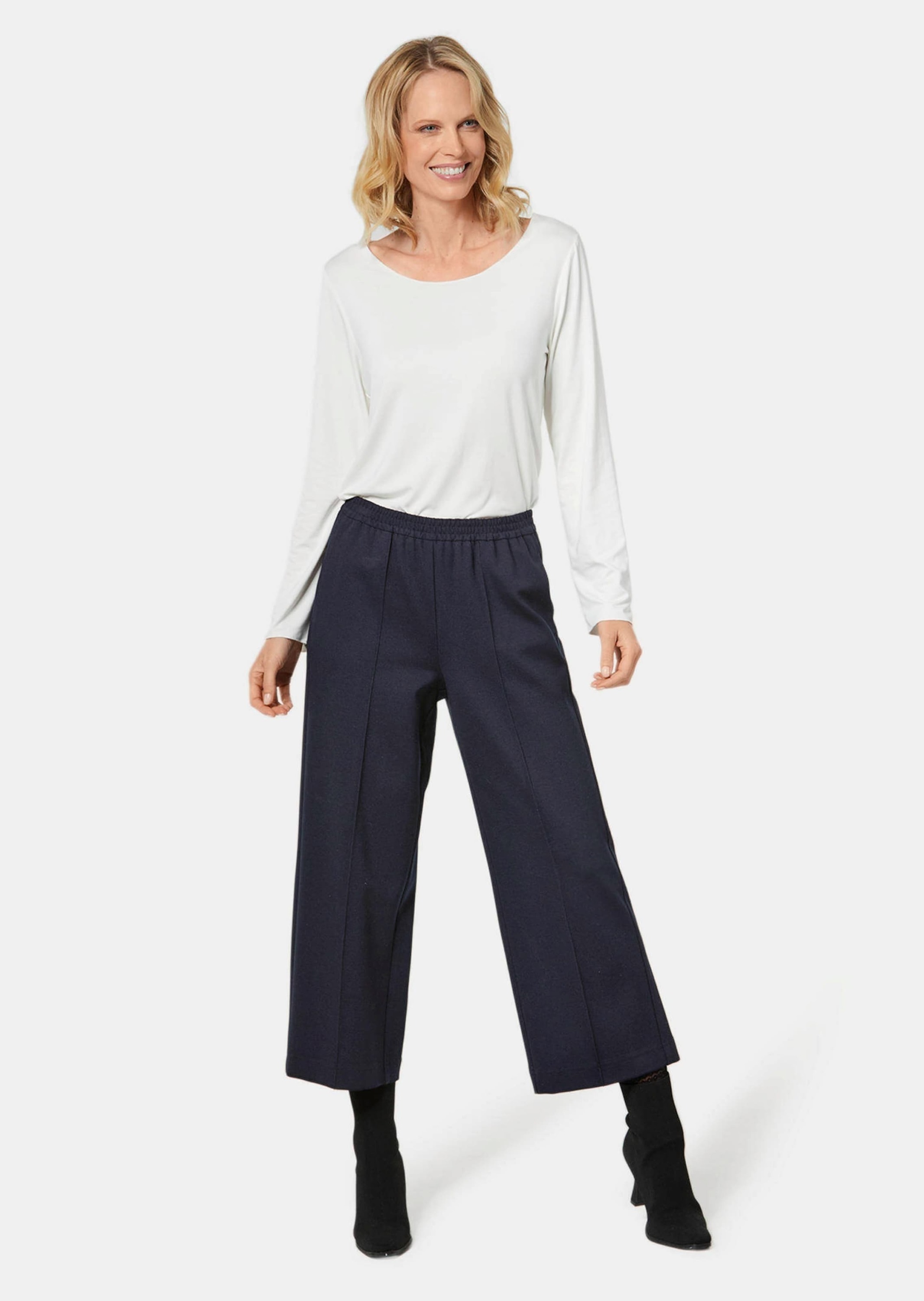 GOLDNER 7/8-Hose »Kurzgröße Verkürzte Jersey-Hose VERA mit Biesen«  Ohne
