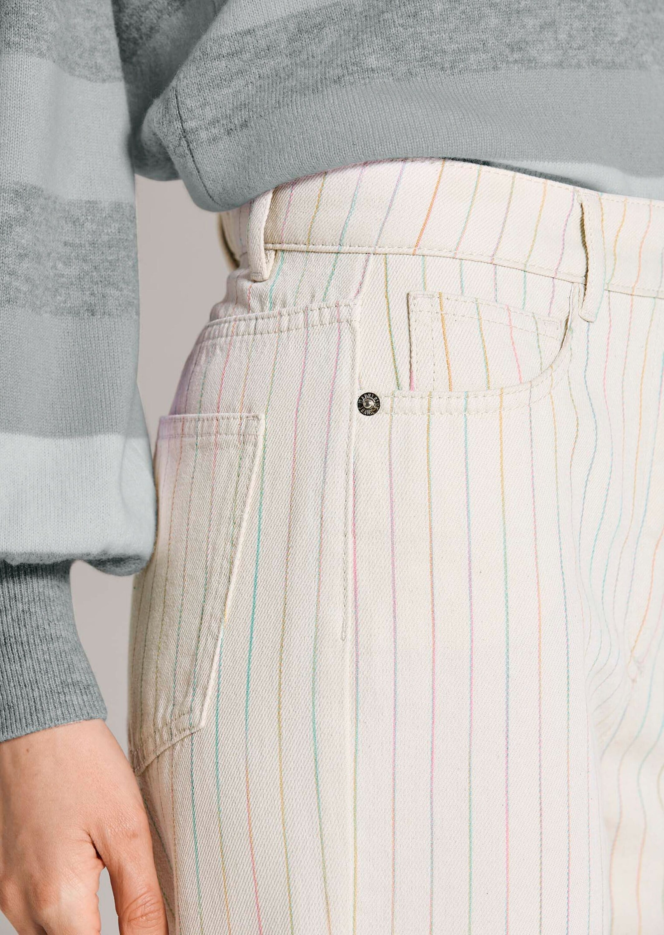 MADELEINE Regular-fit-Jeans »Jeans Nadelstreifenhose mit weitem Bein«