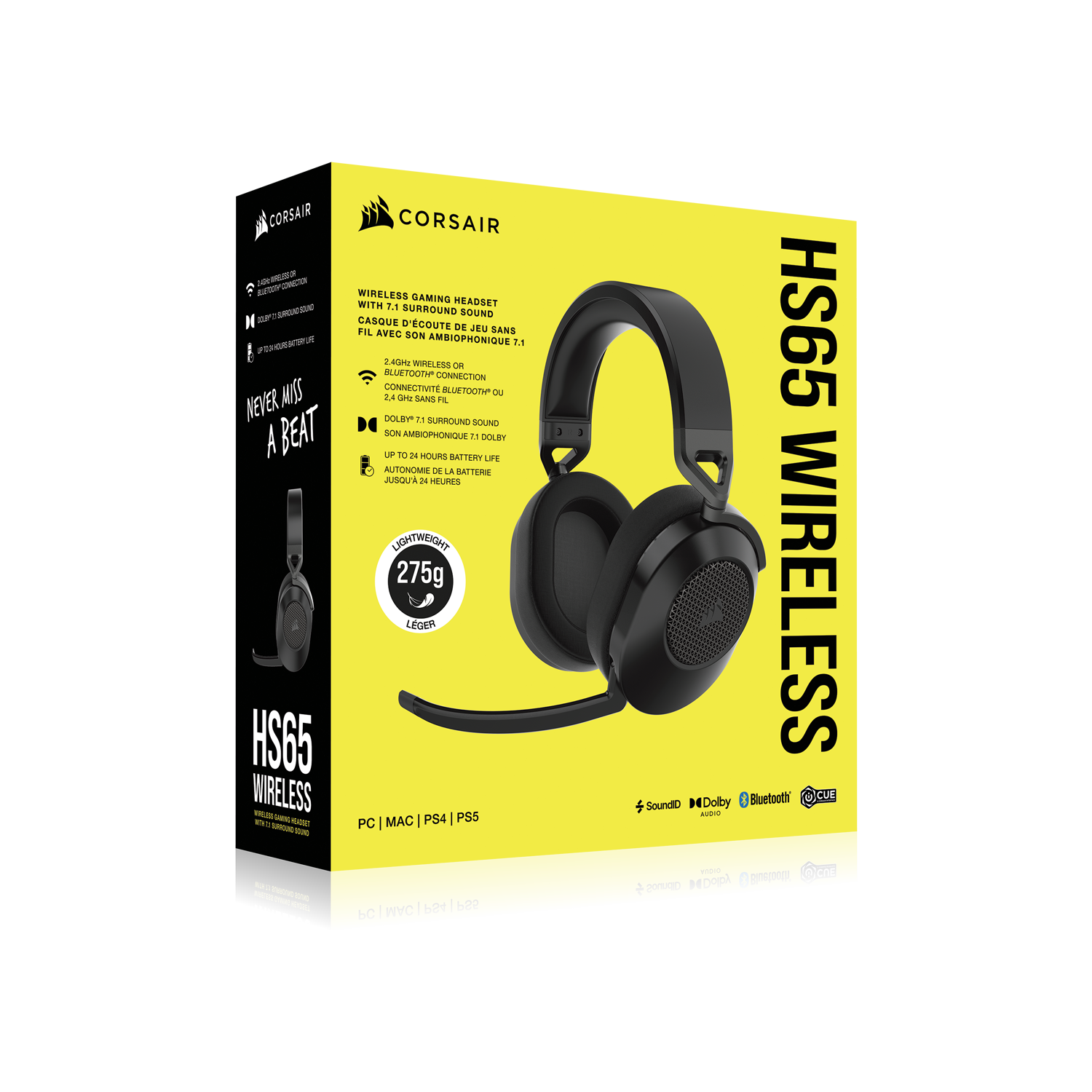 Corsair Gaming-Headset »HS65 Wireless - Carbon«, A2DP Bluetooth-Wireless