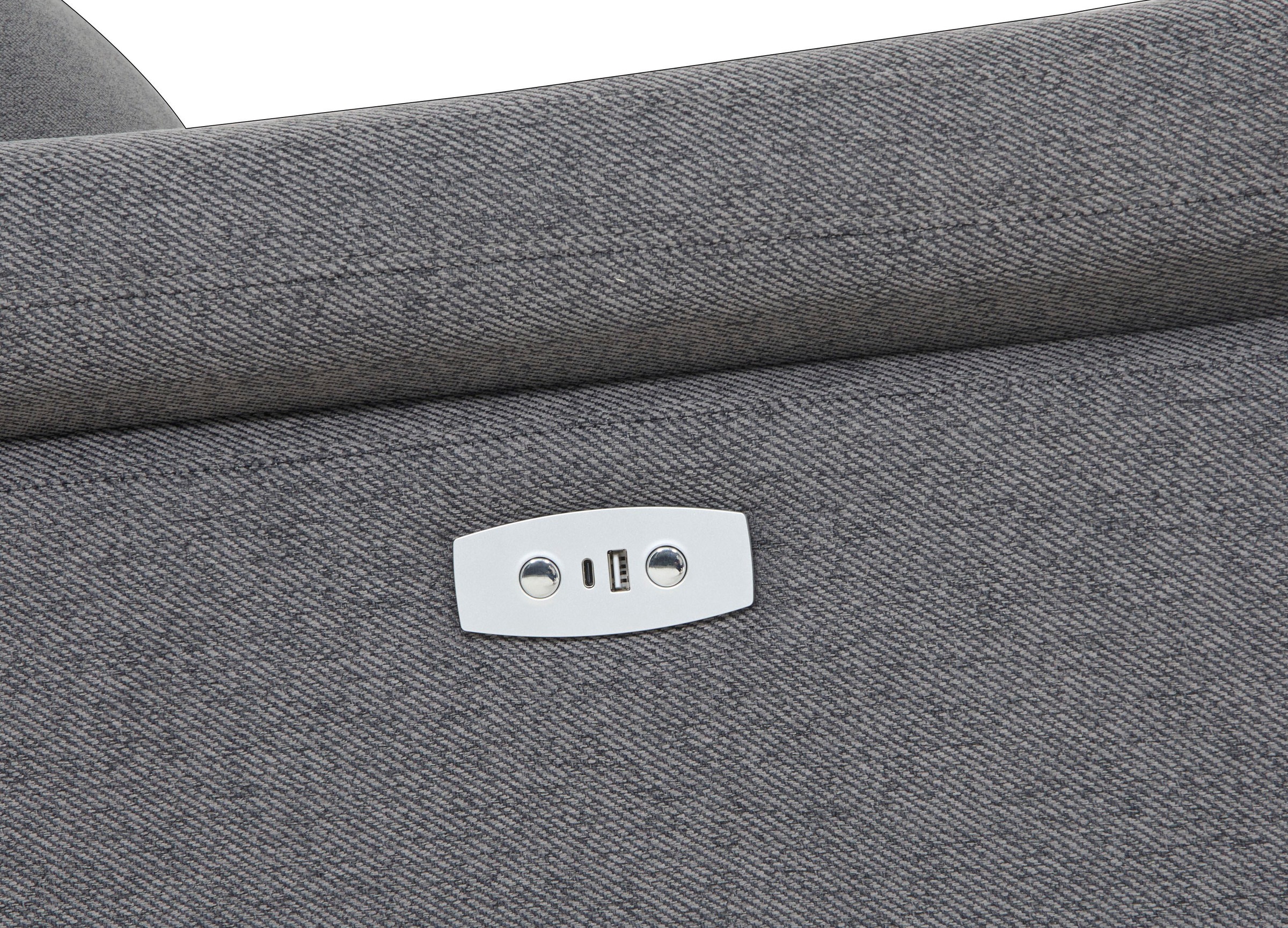 Home affaire Ecksofa »BRIONNE, L-Form, 255cm, manuelle u. elektrische Funktion (USB A/C),«, Liegefunktion, Stauraum, Federkernpolsterung, Webstoff