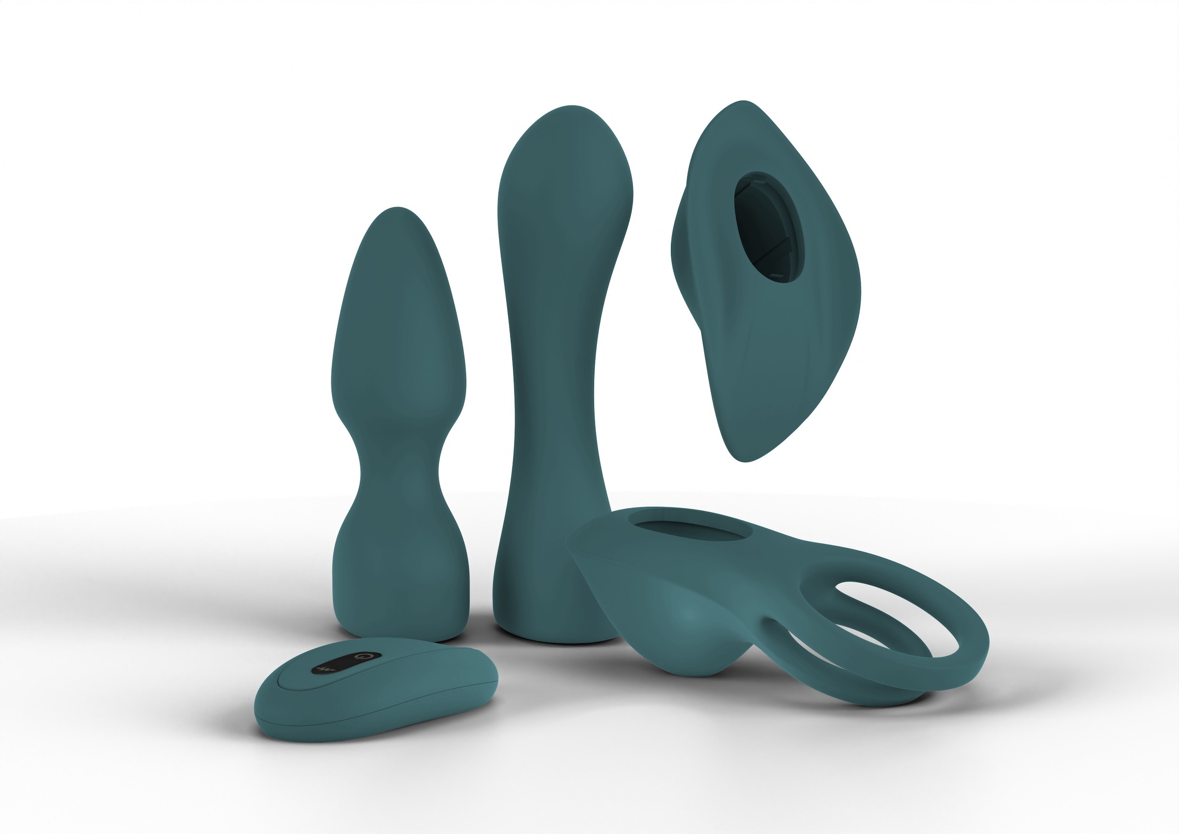 coup!es choice Vibrator »Paartoy-Set RC Mini Vibrator with 4 Attachments«