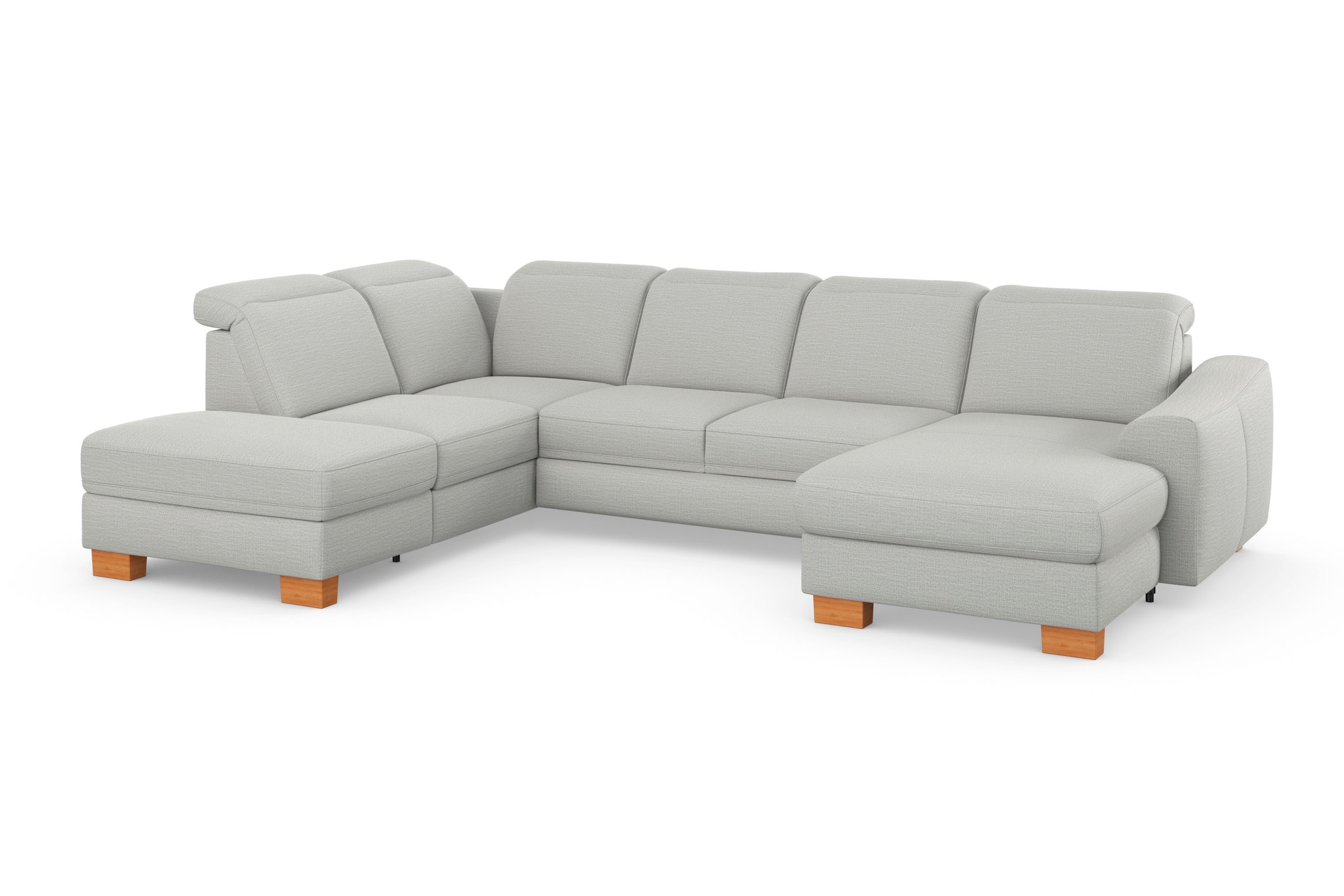 sit&more Wohnlandschaft »Dundee U-Form«, mit Federkern und Massivholzfüßen, wahlweise mit Kopfteilverstellung