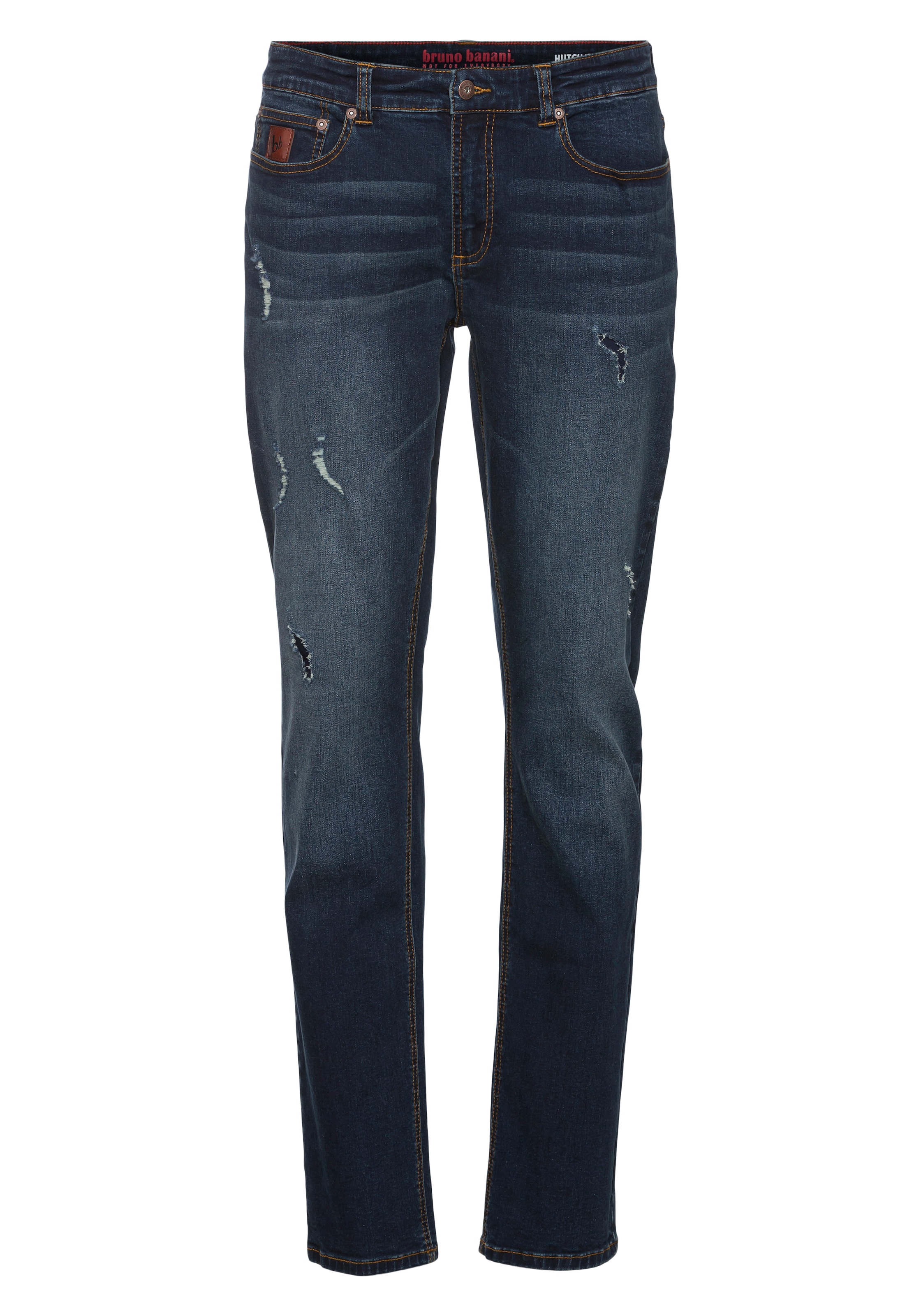 Bruno Banani Straight-Jeans »Hutch«, gerade Beinform, teilweise mit modischen Destroyed-Effekten