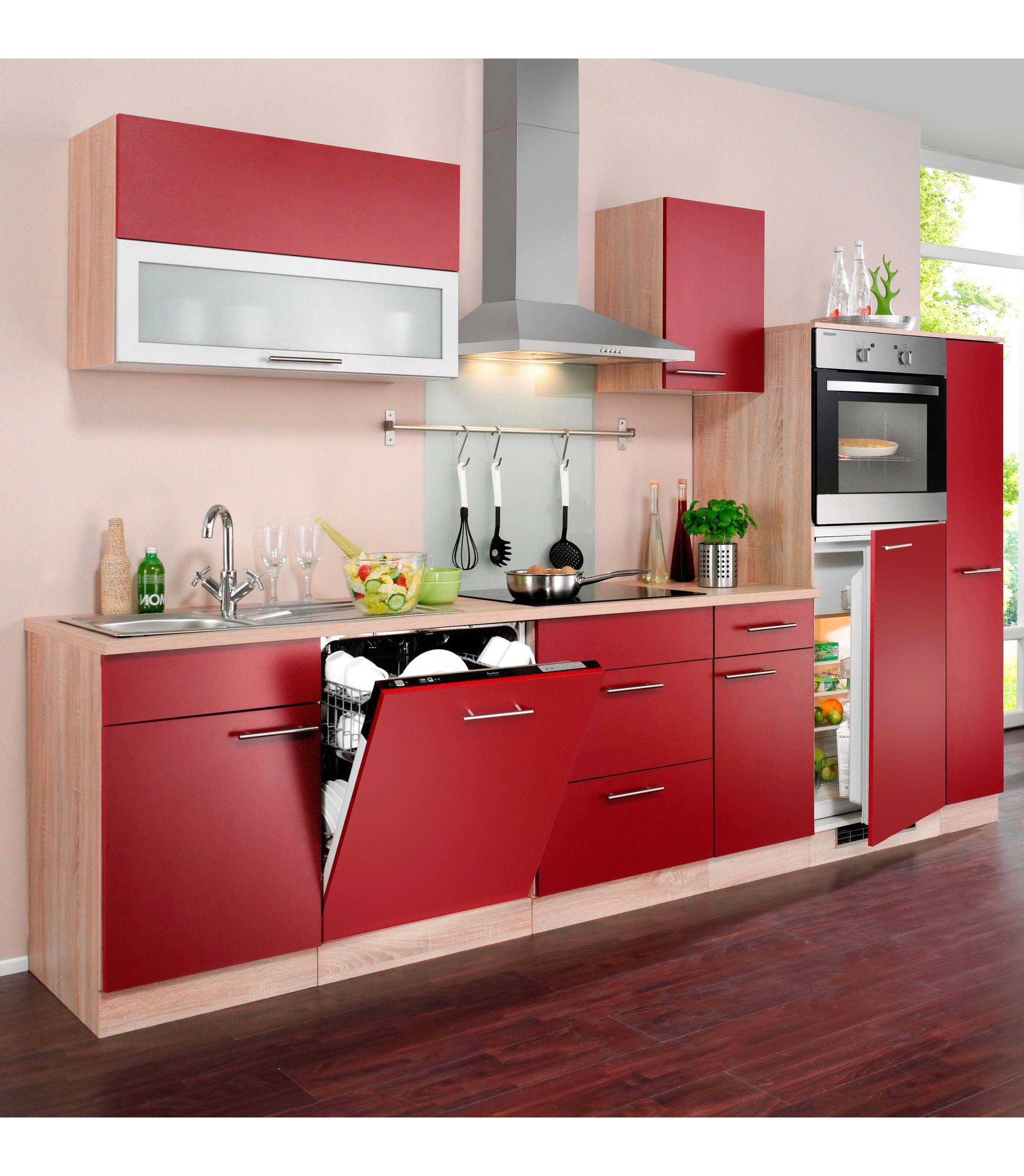 wiho Küchen Küchenzeile »Montana« mit E-Geräten, Breite 300 cm