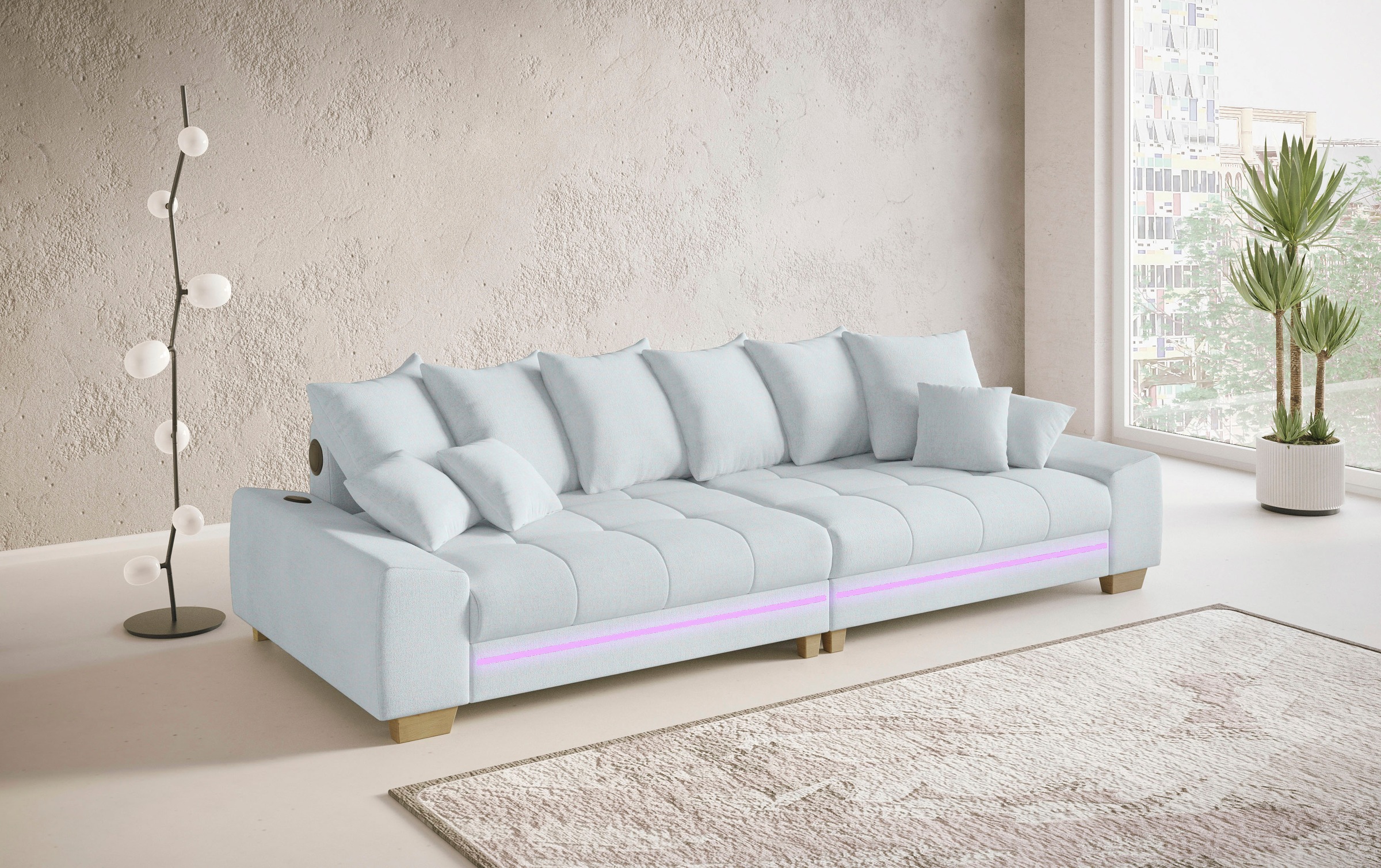 Mr. Couch Big-Sofa »Nikita II«, mit RGB-LED, Bluetooth-Soundsystem, Kaltschaum