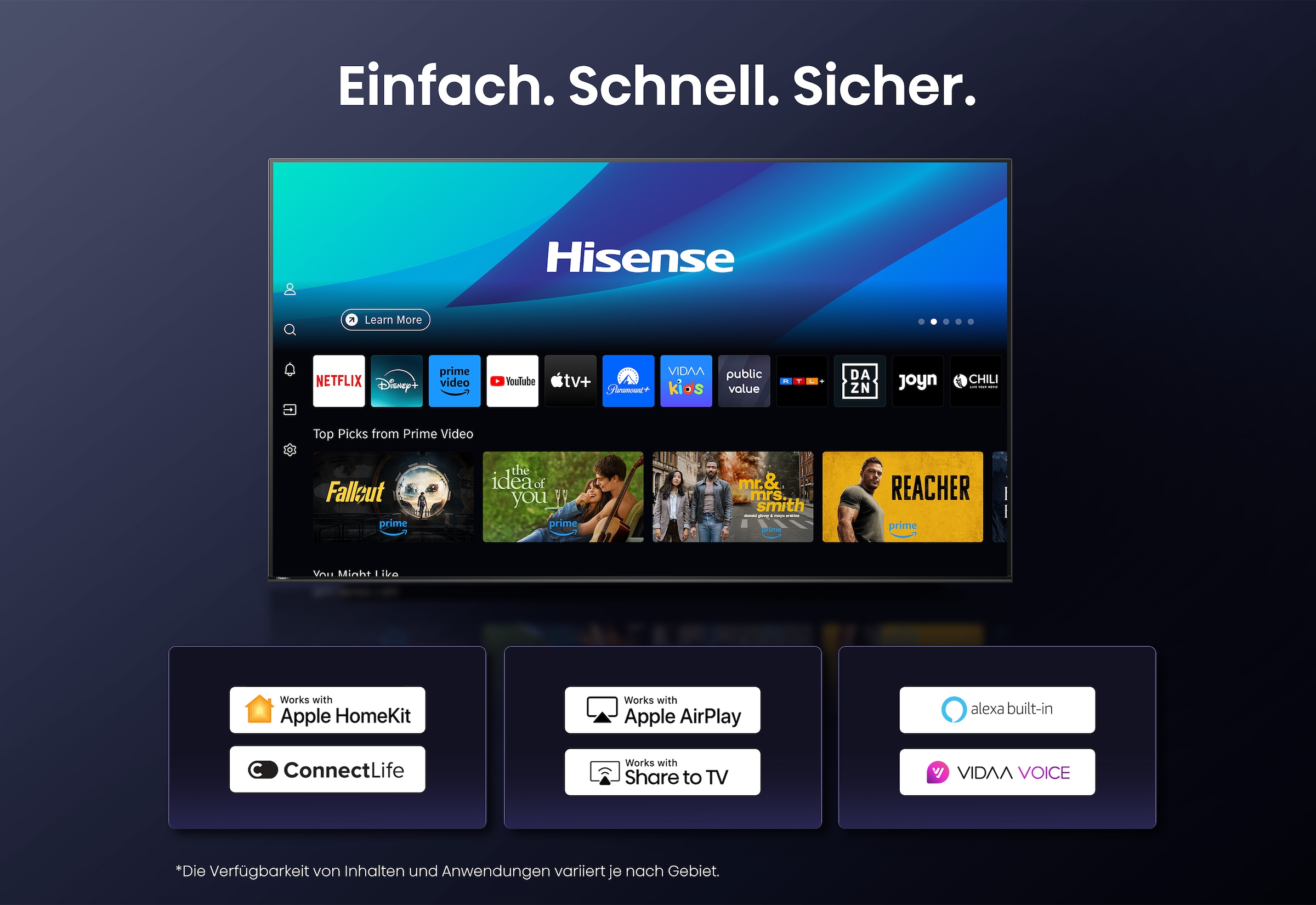 Hisense QLED Mini LED-Fernseher »55E89Q« 139 cm/55 ″ Smart-TV 4K UHD MiniLED Smart TV