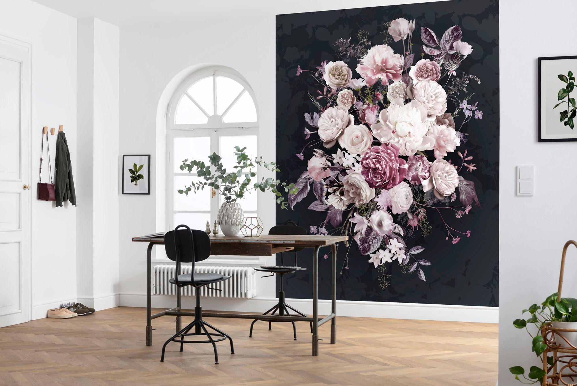 Komar Vliestapete »Digitaldruck Vlies -  Bouquet Noir - Größe 200 x 250 cm« bedruckt glatt Wohnzimmer, Schlafzimmer